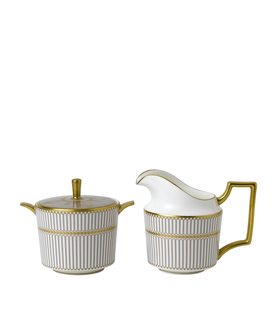 Anthemion Grey Cream Jug and Sugar Bowl GREY Image 1