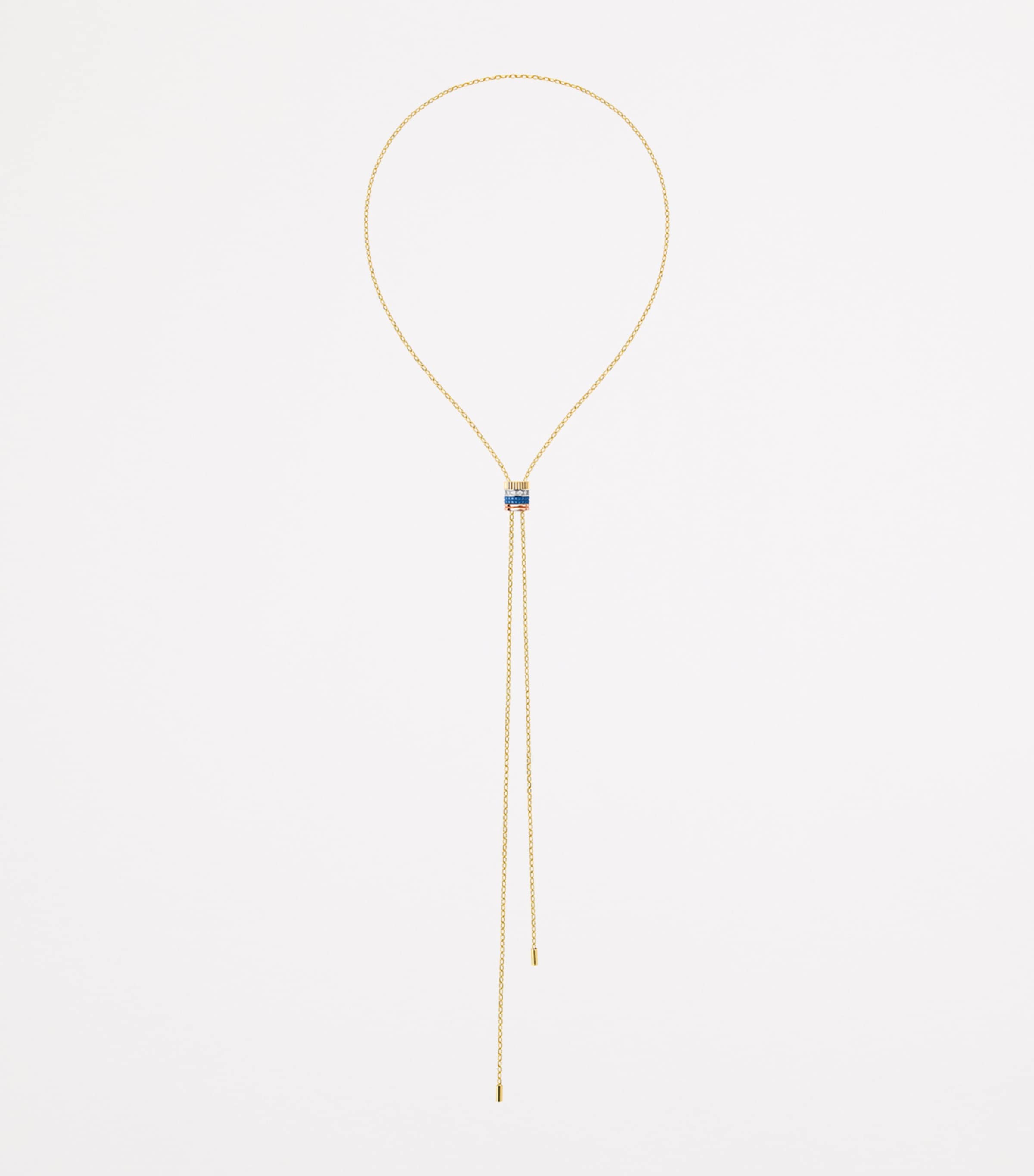 Mixed Gold and Diamond Quatre Blue Edition Necklace GOLD Image 2