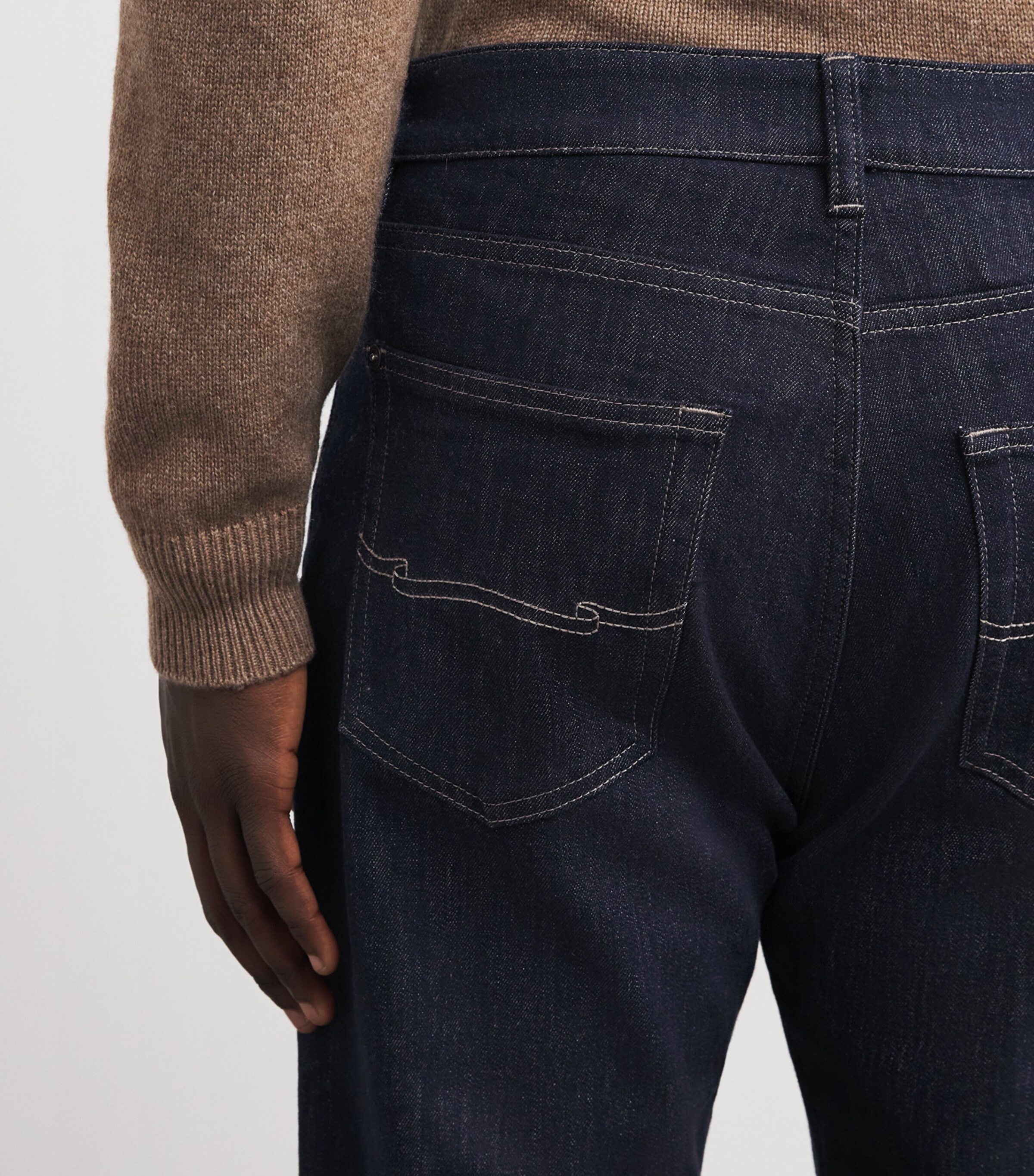 Agnona Mens Cotton-Wool Slim Jeans Blue Night Image 6