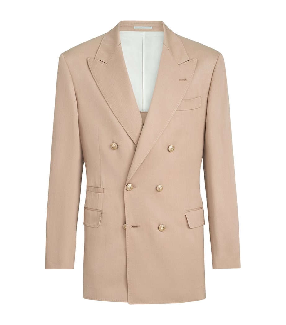 Brunello Cucinelli Mens Silk Délavé and Linen Gabardine Deconstructed Blazer Image 1