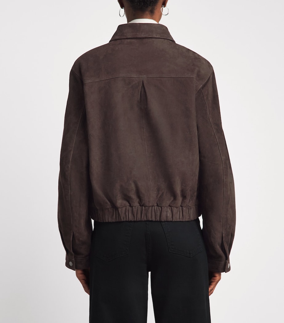 CHAROUX Womens Suede Mimi Cropped Jacket Choc Brown Image 5