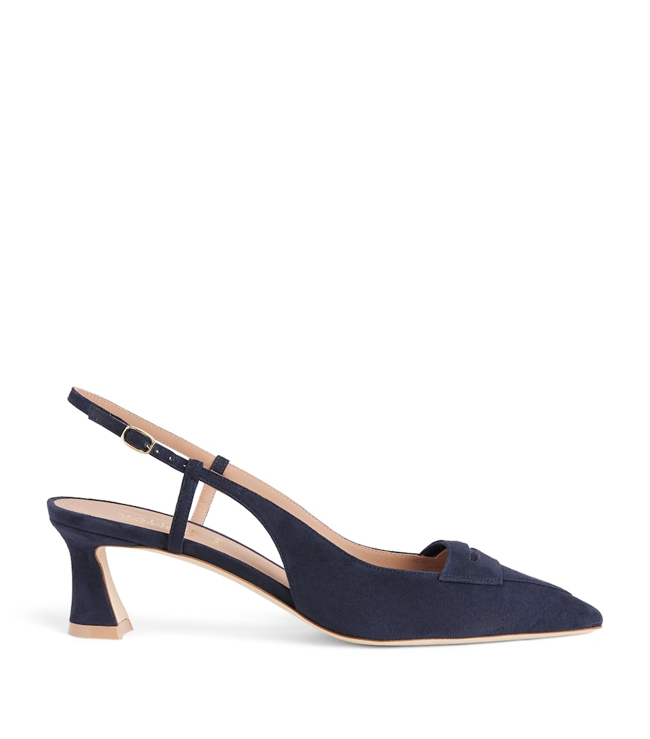 Malone Souliers x Harrods Suede Suze Slingback Pumps 45 Midnight Image 1