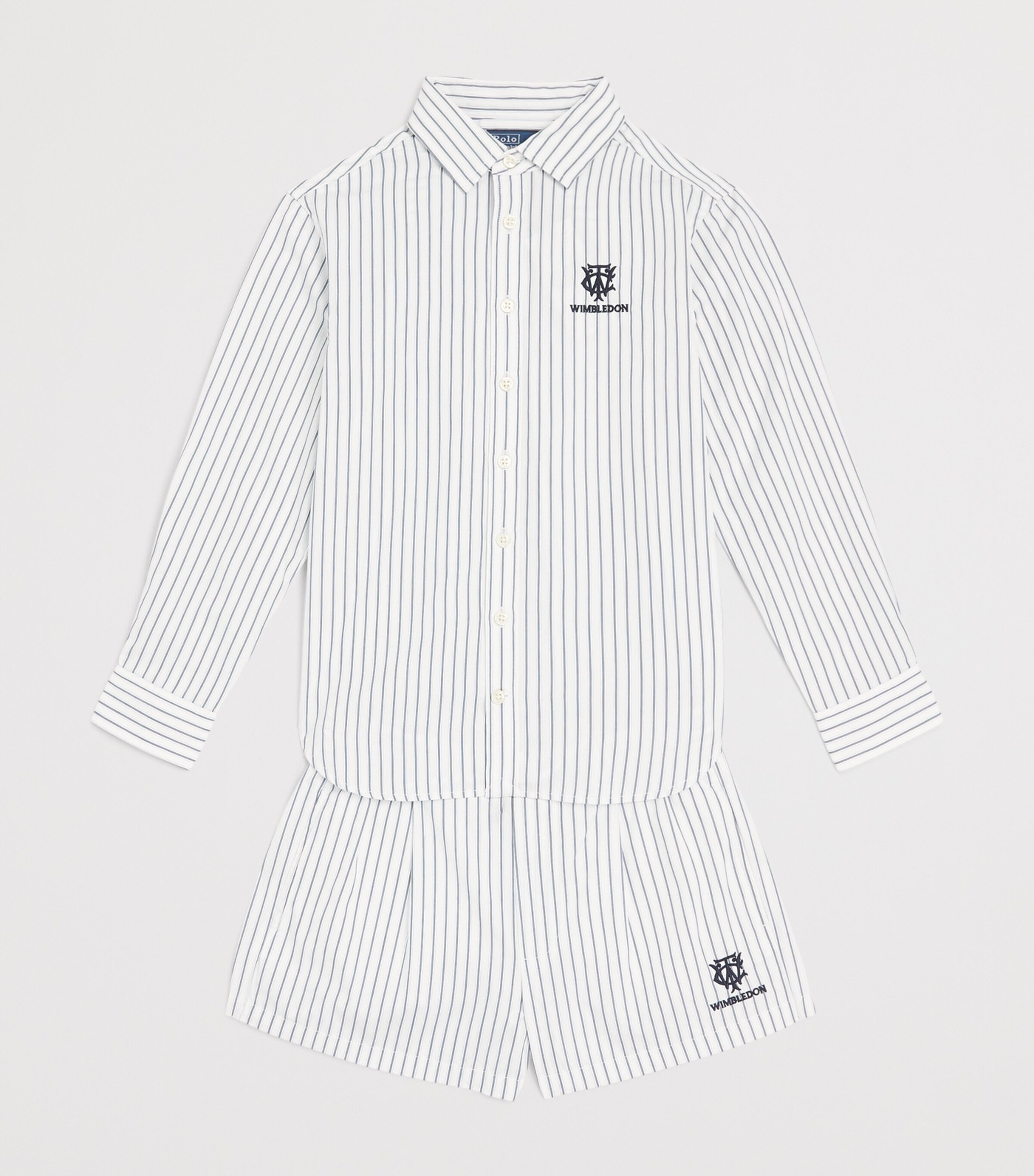 Ralph Lauren Kids x Wimbledon Shirt and Shorts Set (7-16 Years) Wht/blu Image 3