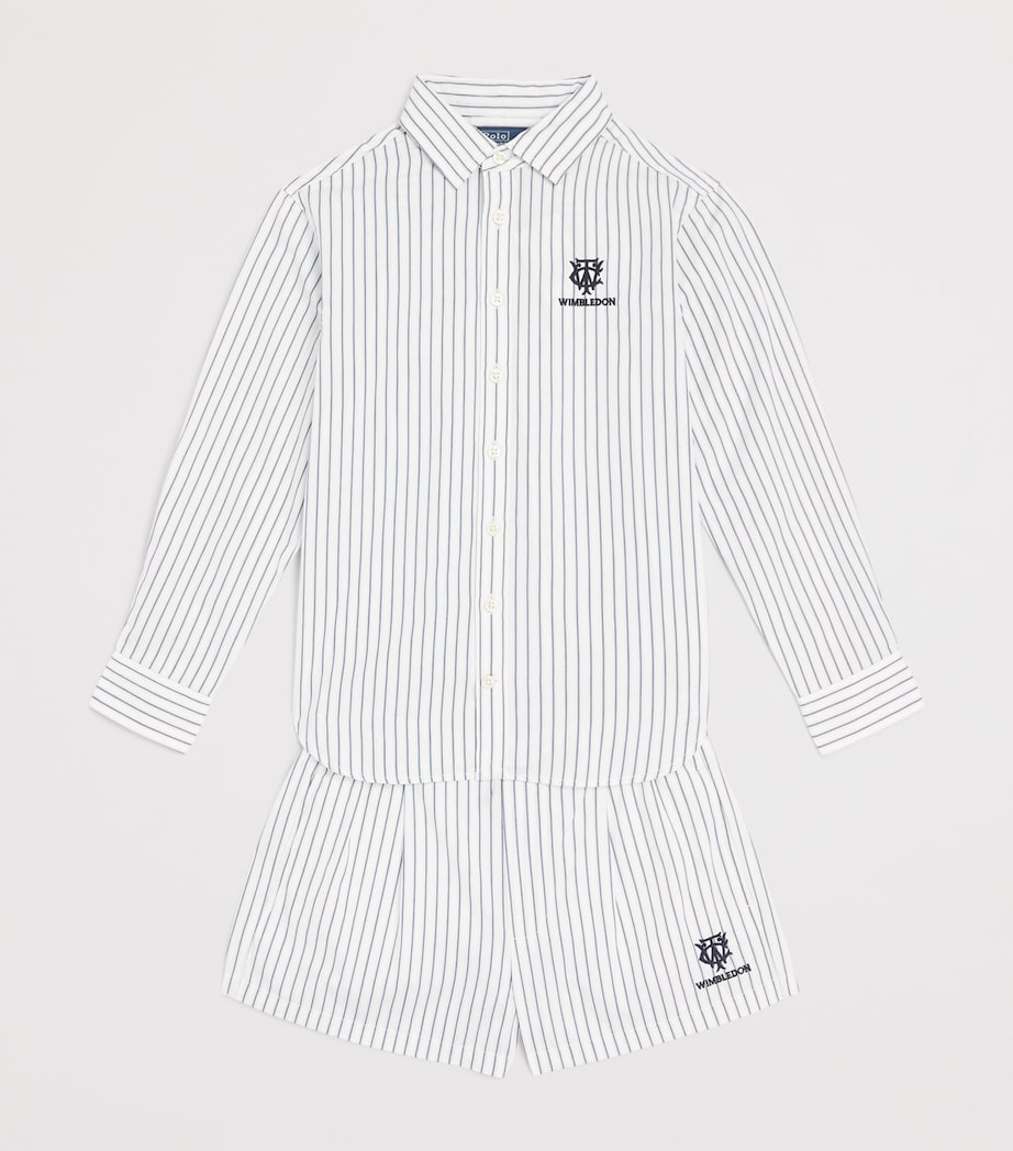 Ralph Lauren Kids x Wimbledon Shirt and Shorts Set (7-16 Years) Wht/blu Image 3
