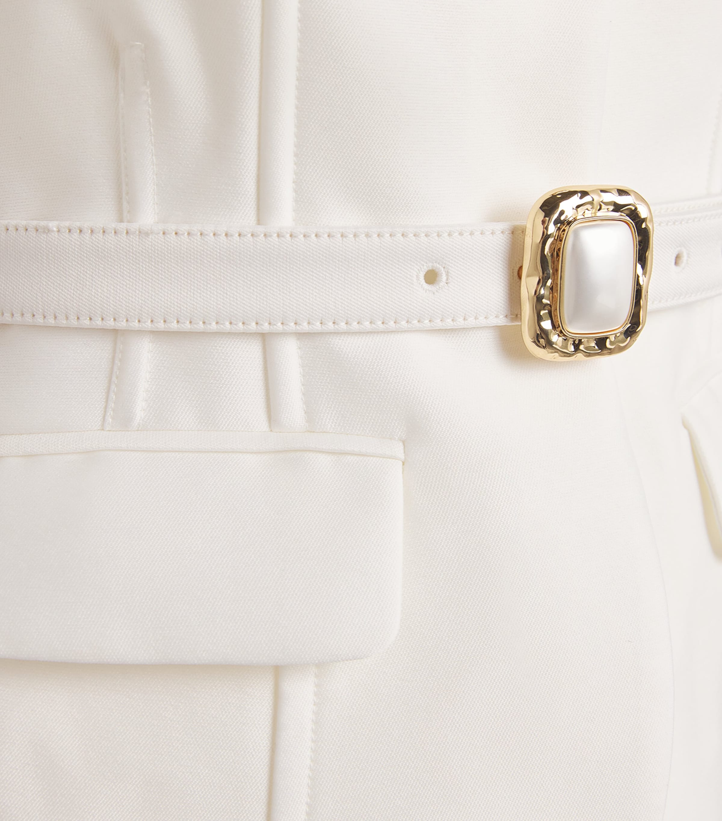 Taffeta Off-The-Shoulder Midi Dress WHITE Image 5