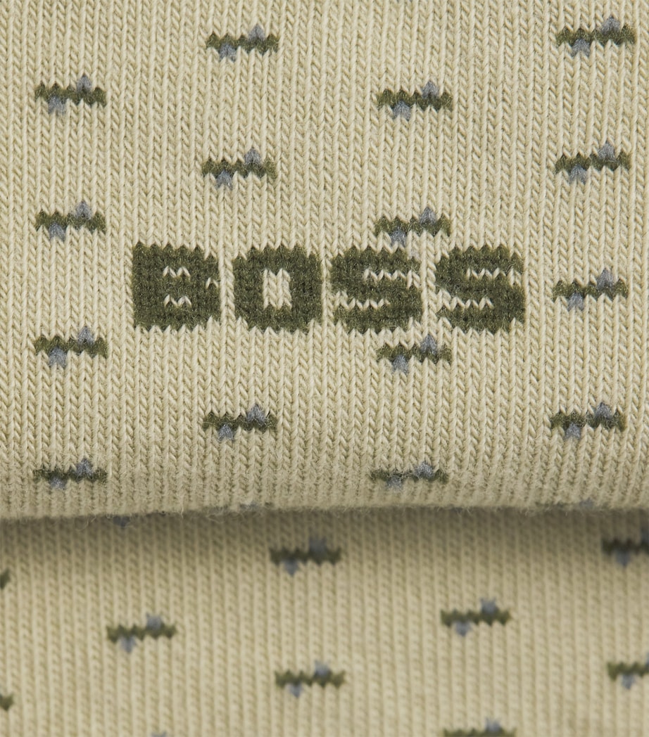 BOSS Mens Logo Socks (Pack of 2) Medium Green Image 2
