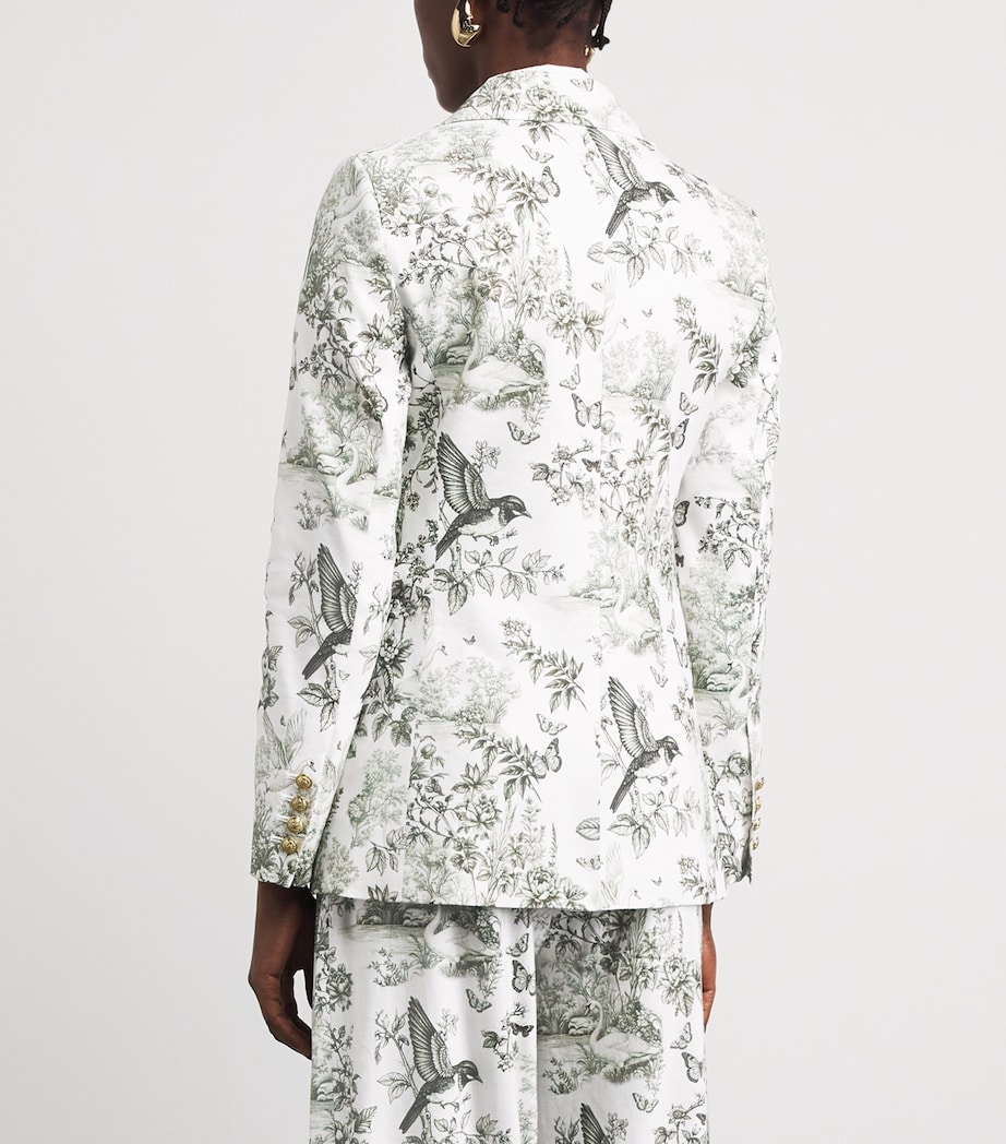 Alice+Olivia Womens Linen-Blend Printed Macey Blazer Daybreak Image 5