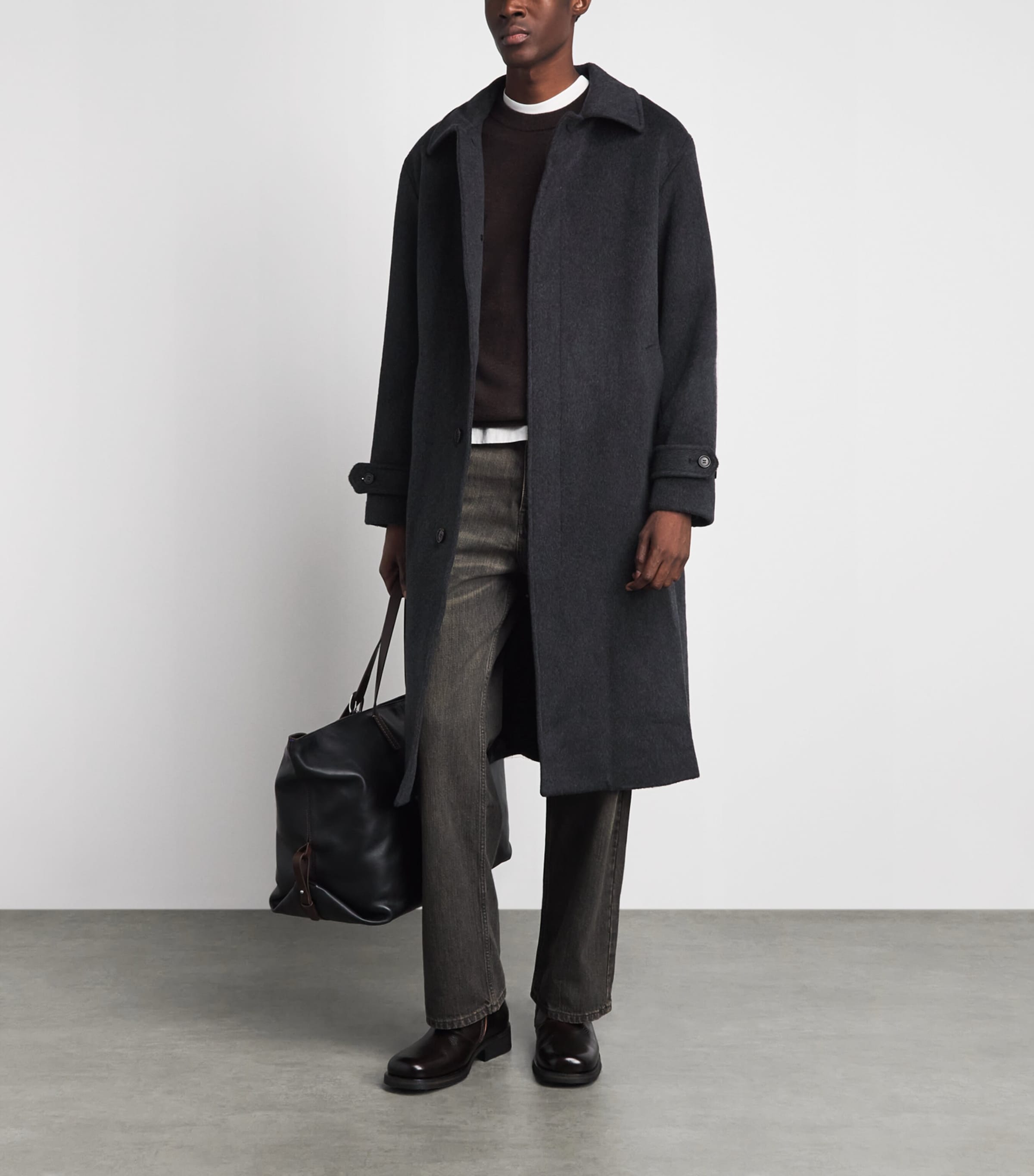 NN.07 Mens Wool-Blend Gibson Coat Dark Grey Image 2
