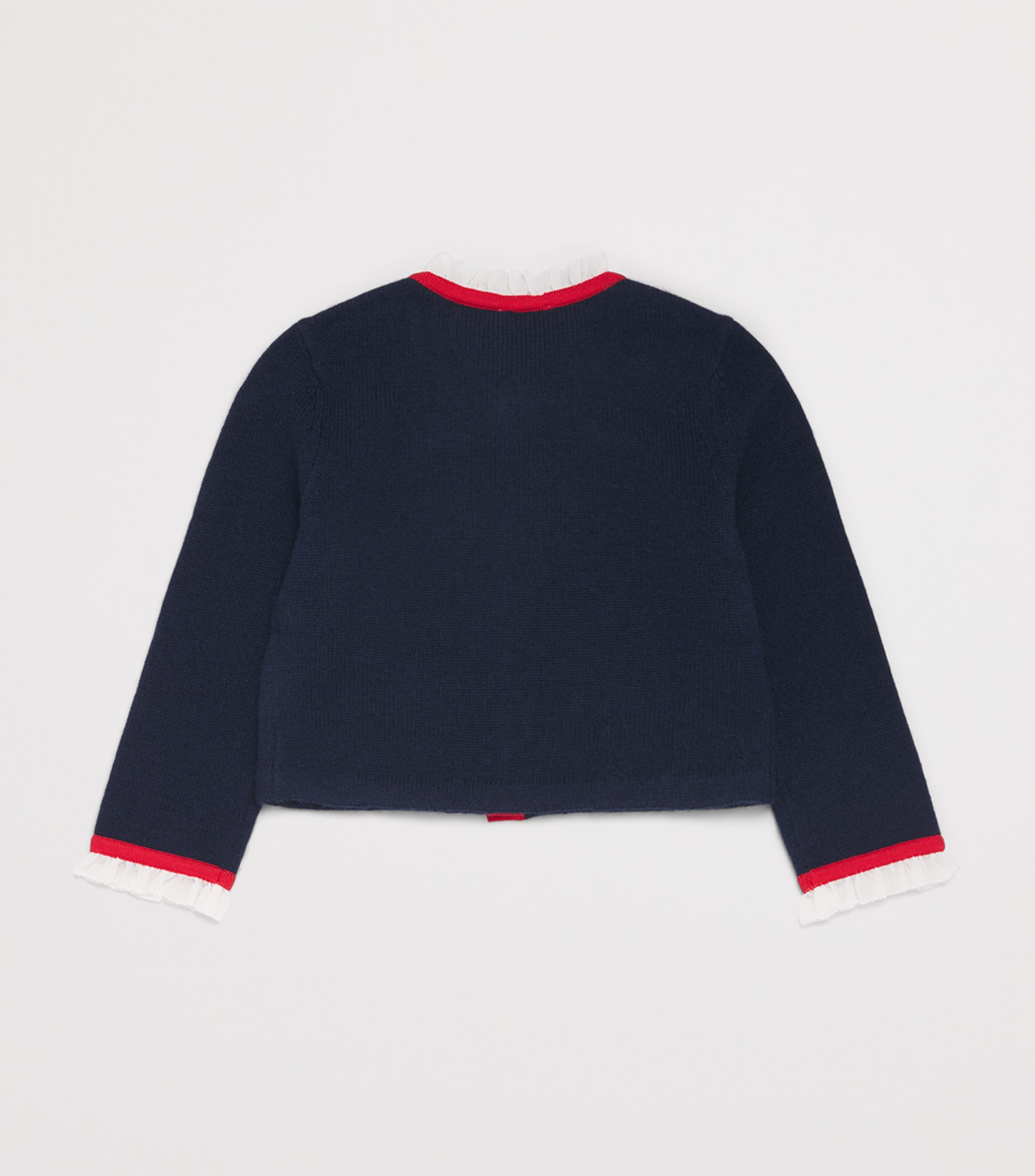 Self-Portrait Kids Knit Corsage-Detail Cardigan (3-12 Years) Navy Image 2