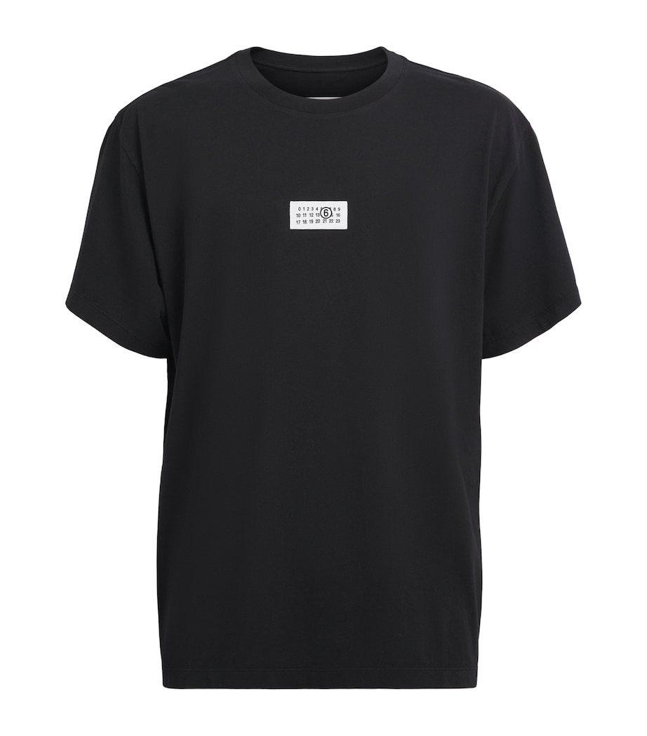 MM6 Maison Margiela Mens Cotton Numeric Tab T-Shirt Black Image 1