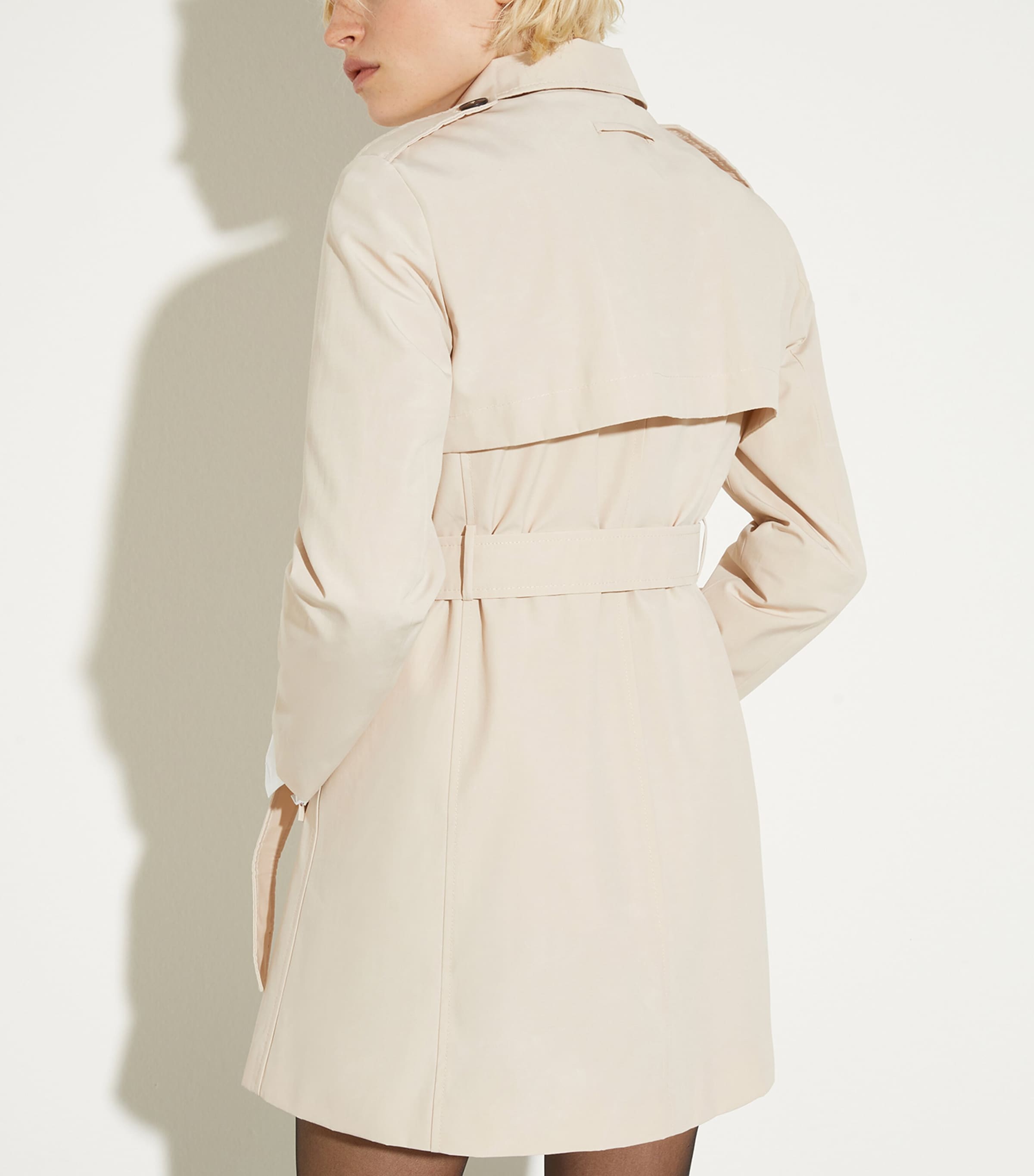 MAX&Co. Womens Oversized Waterproof Trench Coat Beige Image 3