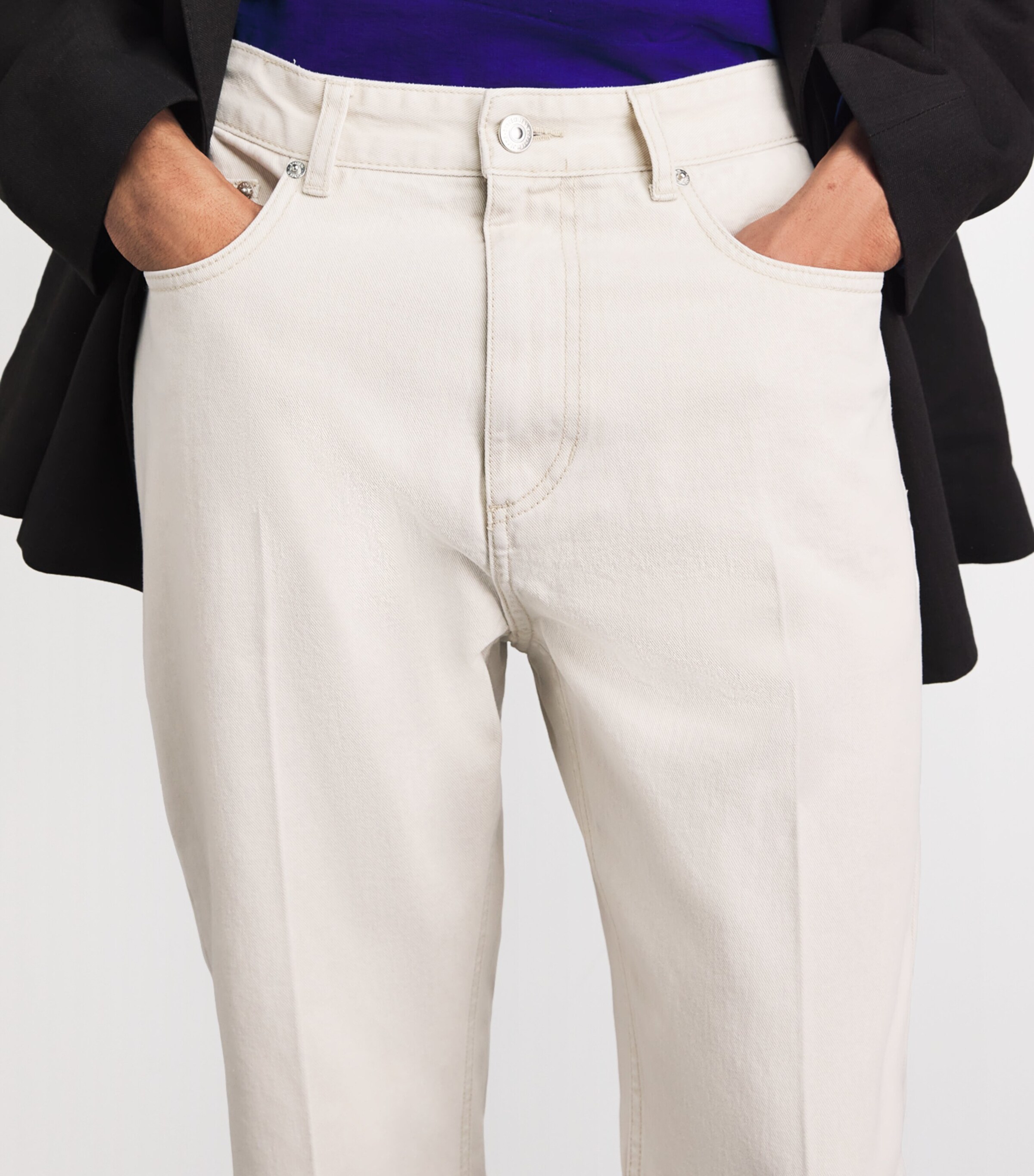 System Mens Straight Jeans Ecru Image 3