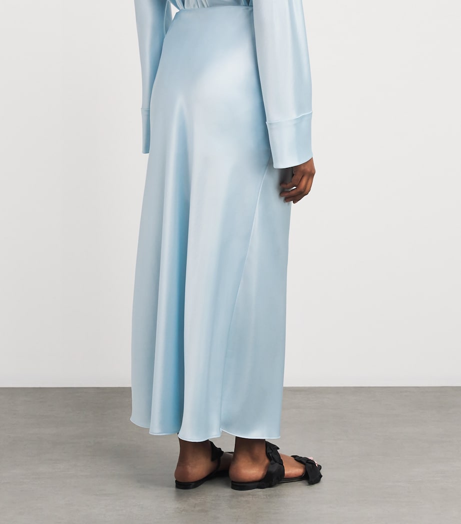 CAMILLA AND MARC Womens Satin Chimera Maxi Skirt Misty Blue Image 4