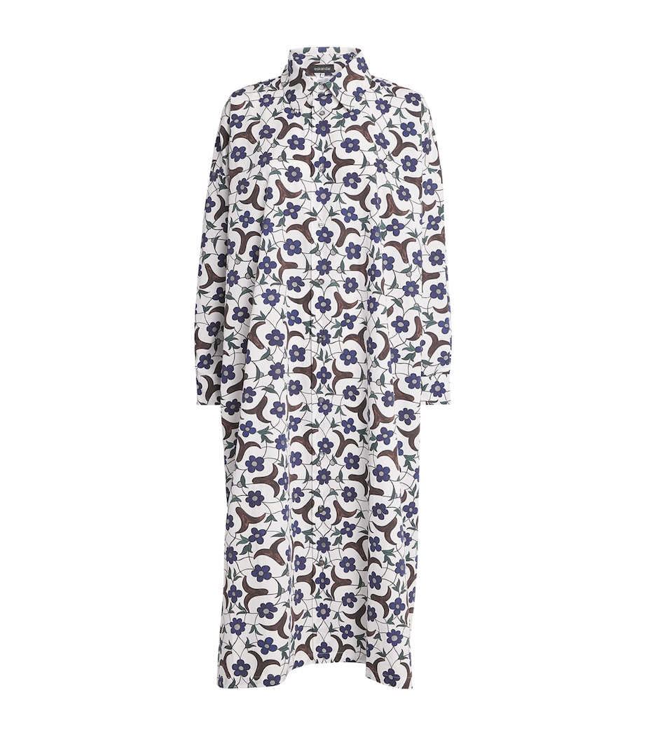 Cotton A-Line Shirt Dress BLUEBRWN Image 1