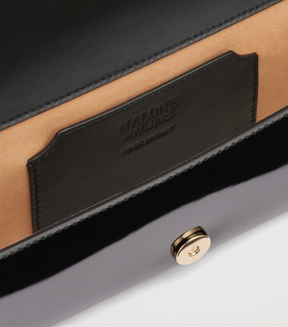 Malone Souliers Patent Leather Vivien Chain Wallet Black Image 4