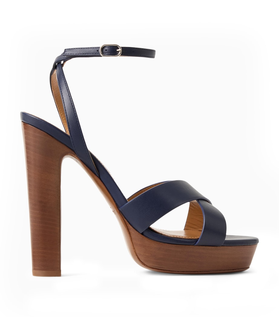 Calfskin Cleary Platform Sandals 125 NAVY-410 Image 1