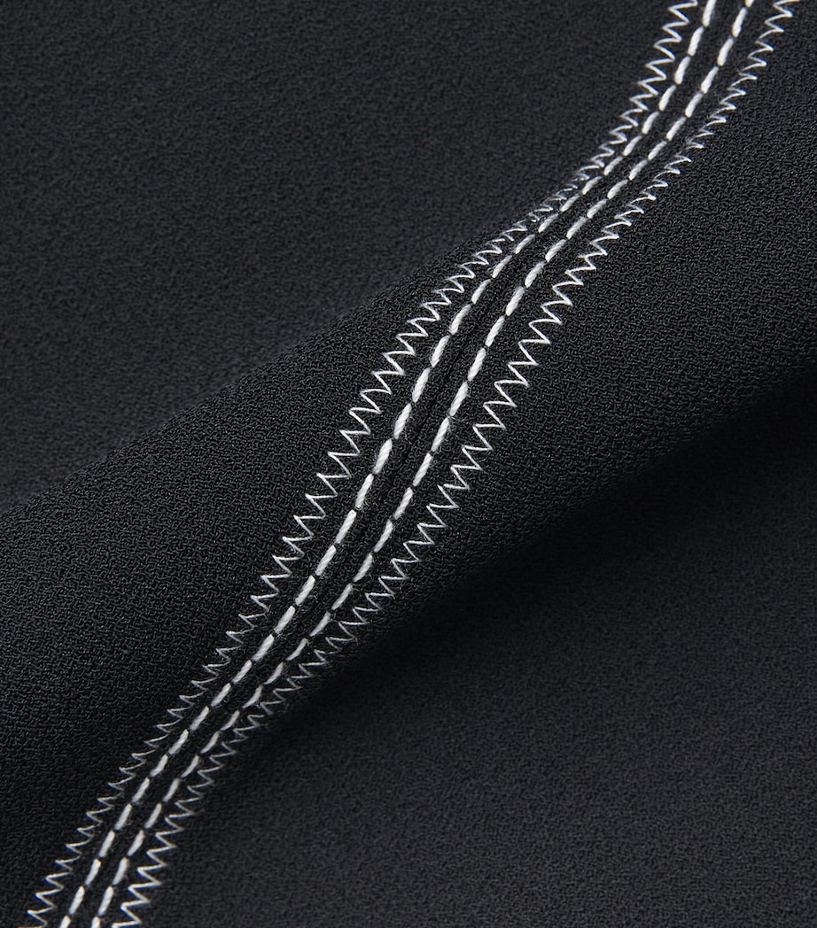 Topstitched Midi Dress BLACK Image 5