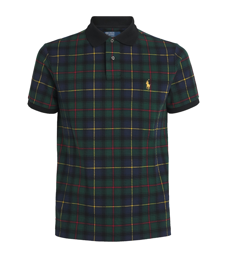 Cotton Mesh Tartan Polo Shirt MULTI Image 1