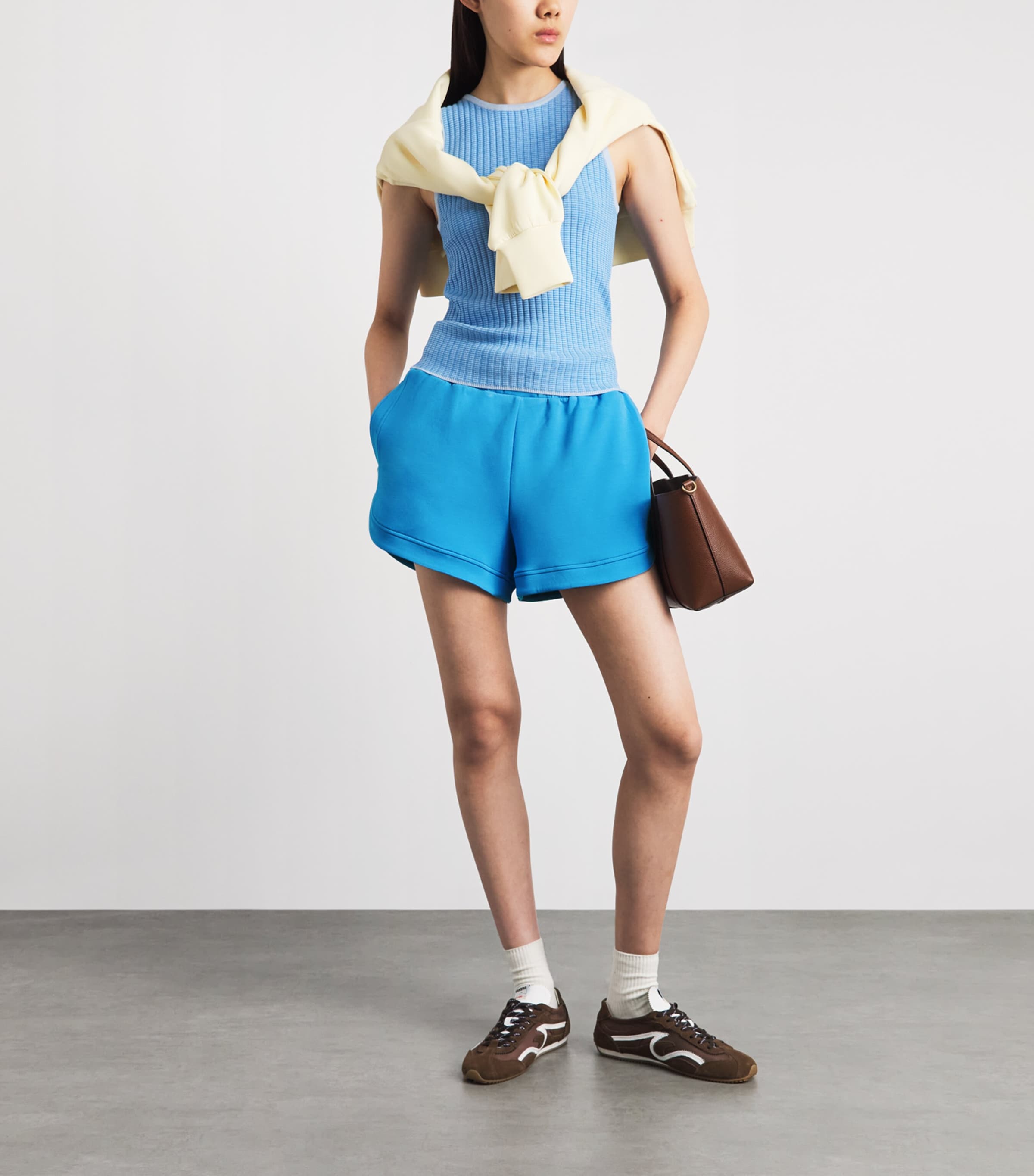 Varley Womens High-Rise Ollie Shorts Azure Blue Image 2