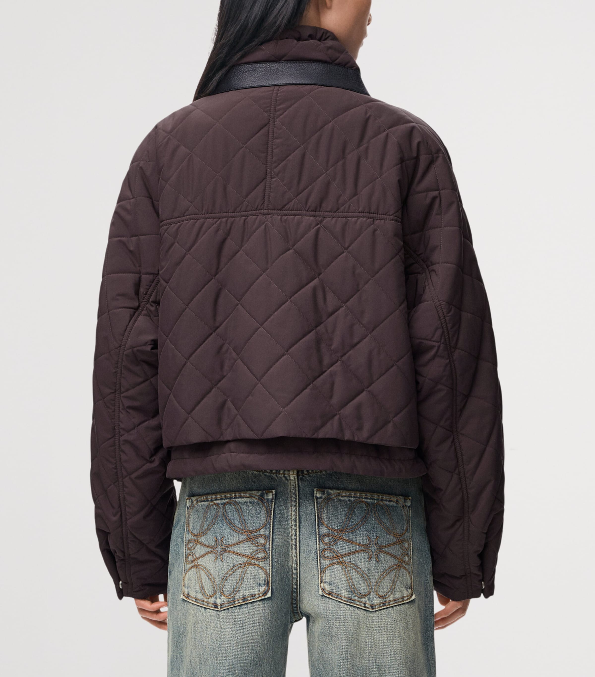 LOEWE Womens Technical Quilted Jacket Brown Image 4
