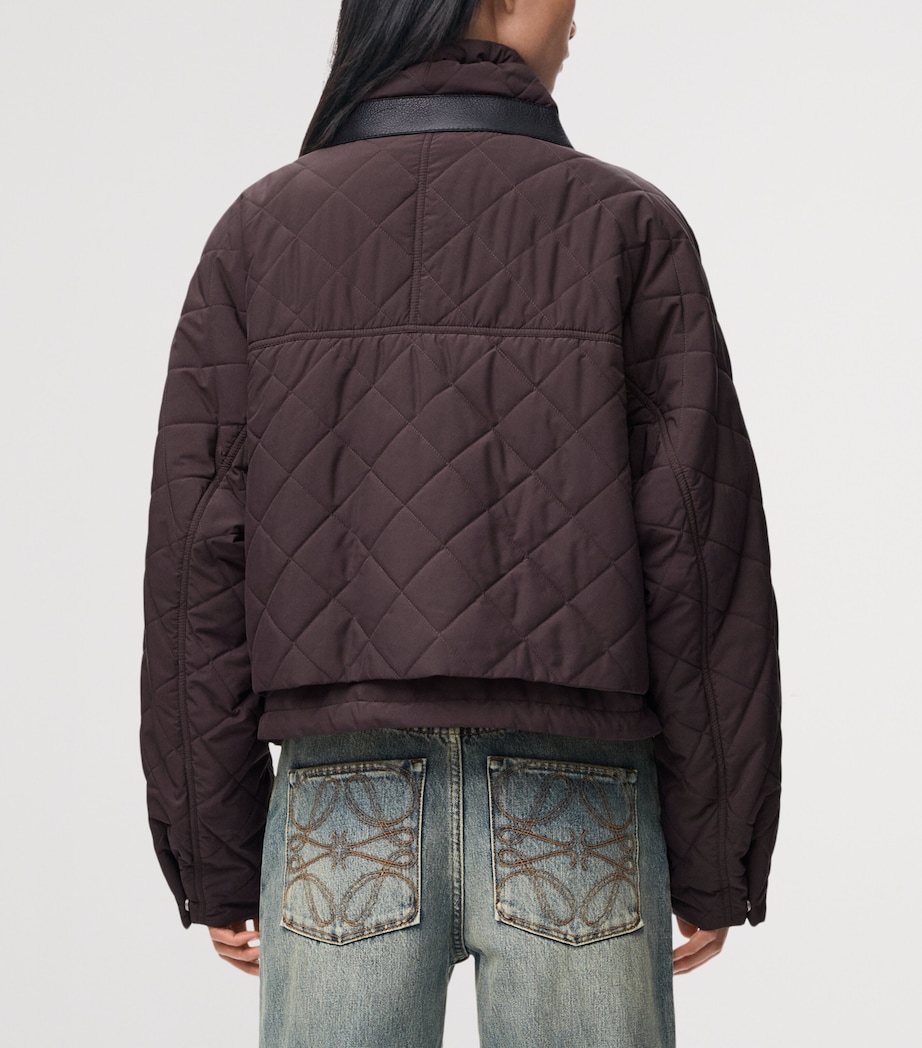 LOEWE Womens Technical Quilted Jacket Brown Image 4
