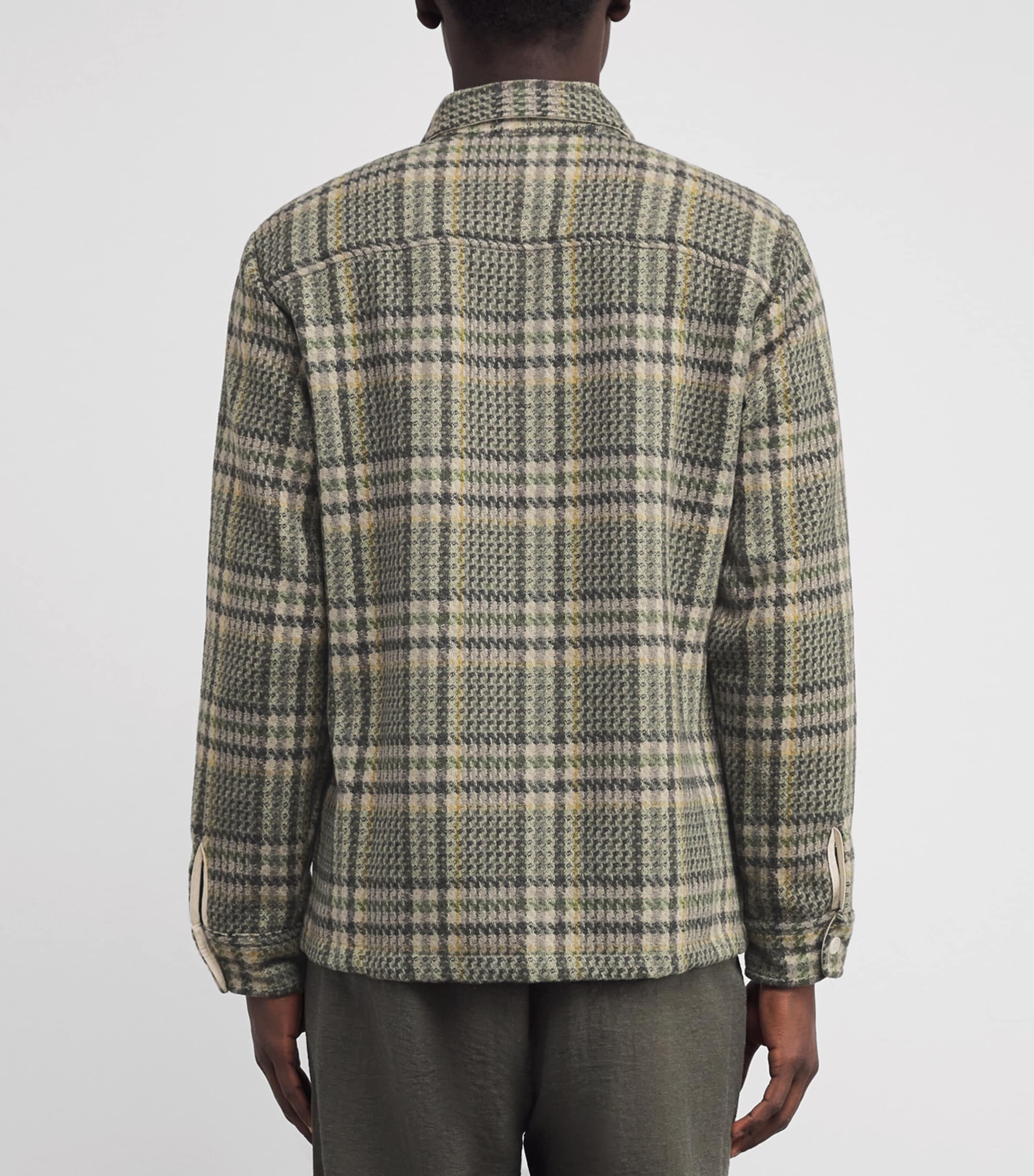 Wool-Blend Check Whiting Overshirt GREEN Image 4
