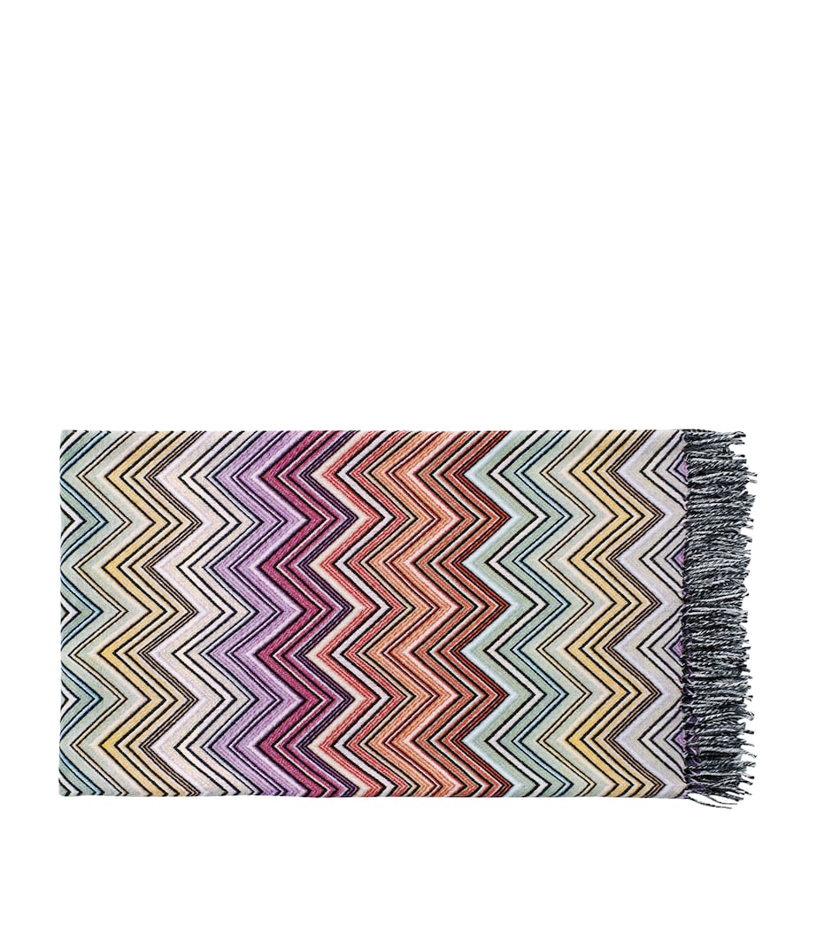 Missoni Home Wool-Blend Perseo Throw (130cm x 190cm) Multi Orng Image 1