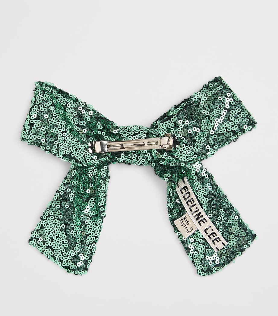 Sequinned Bow Hair Clip MAL-MALACHITE Image 2