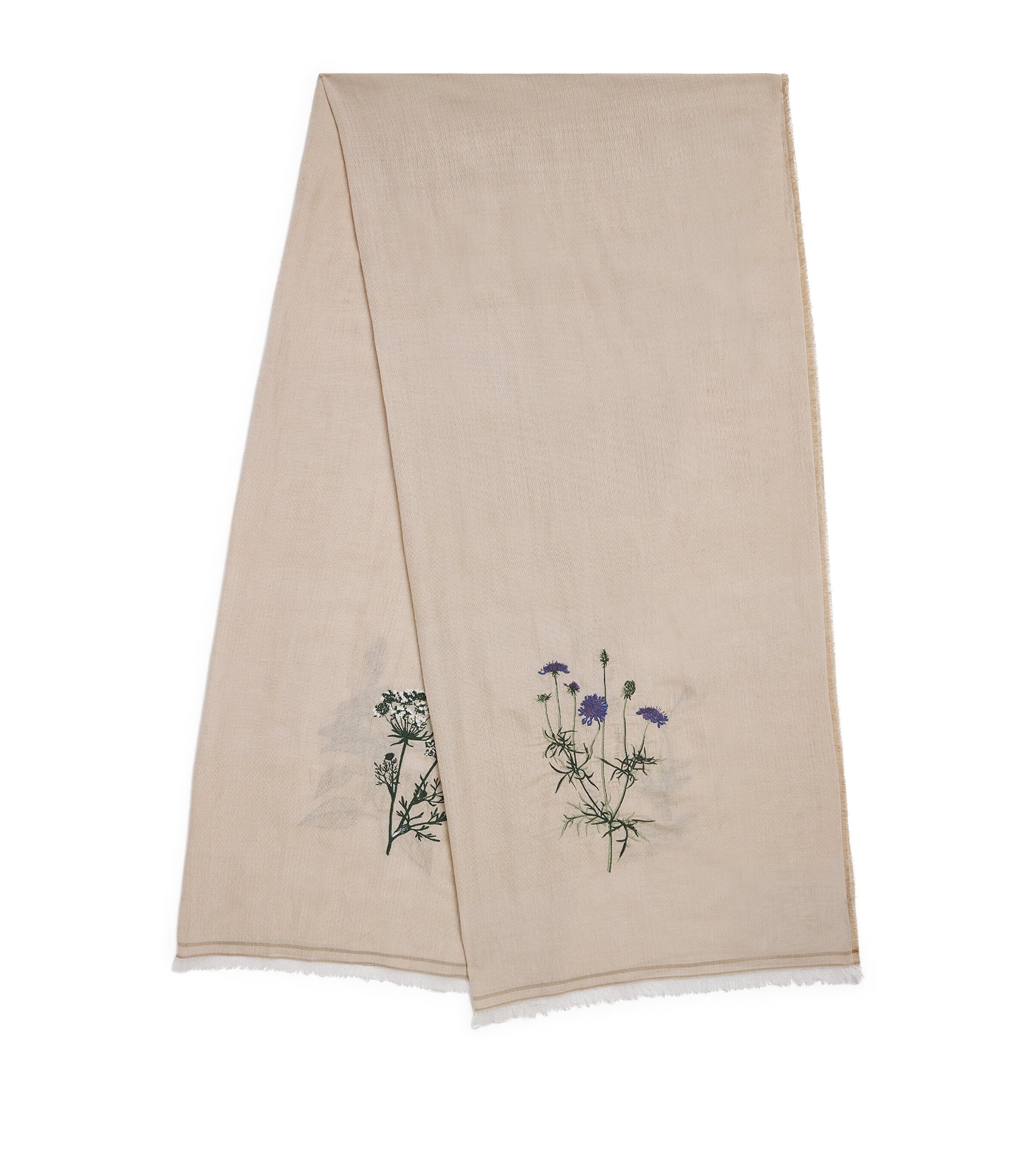 Embroidered Scarf BEIGE Image 1