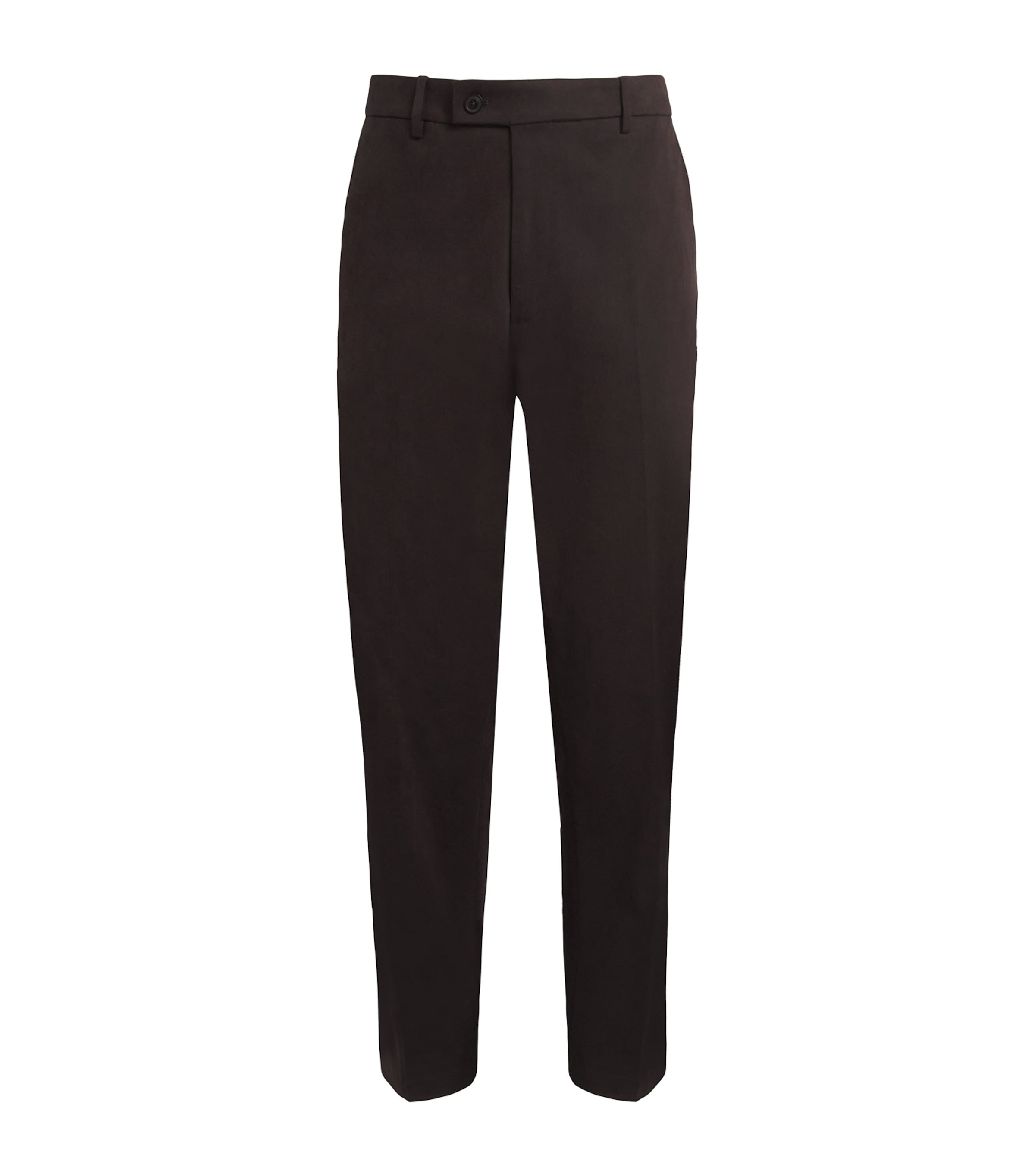 Cotton Flat Front Trousers WALNUT Image 1