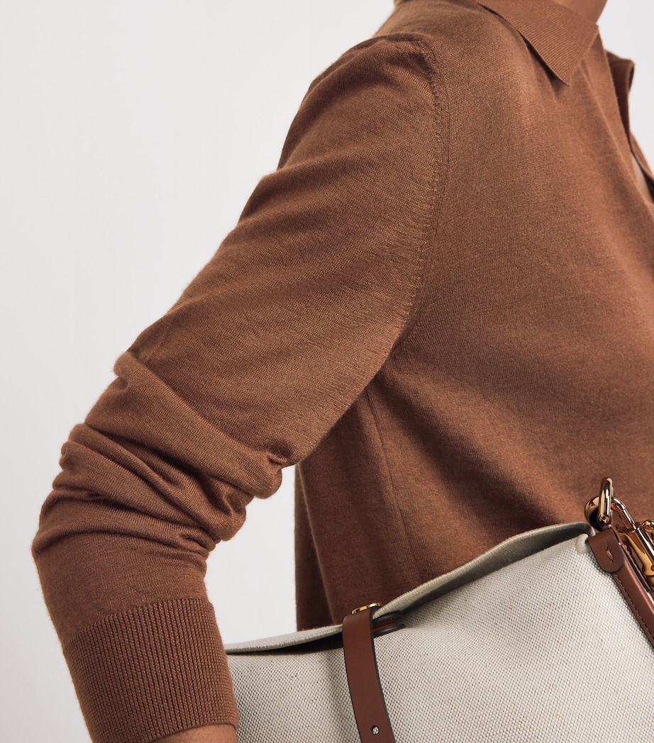 Brioni Womens Cashmere-Silk V-Neck Sweater Image 3