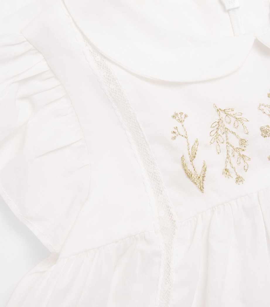 Cotton Embroidered Dress and Bloomers Set (3 Months-4 Years) BLANC Image 4