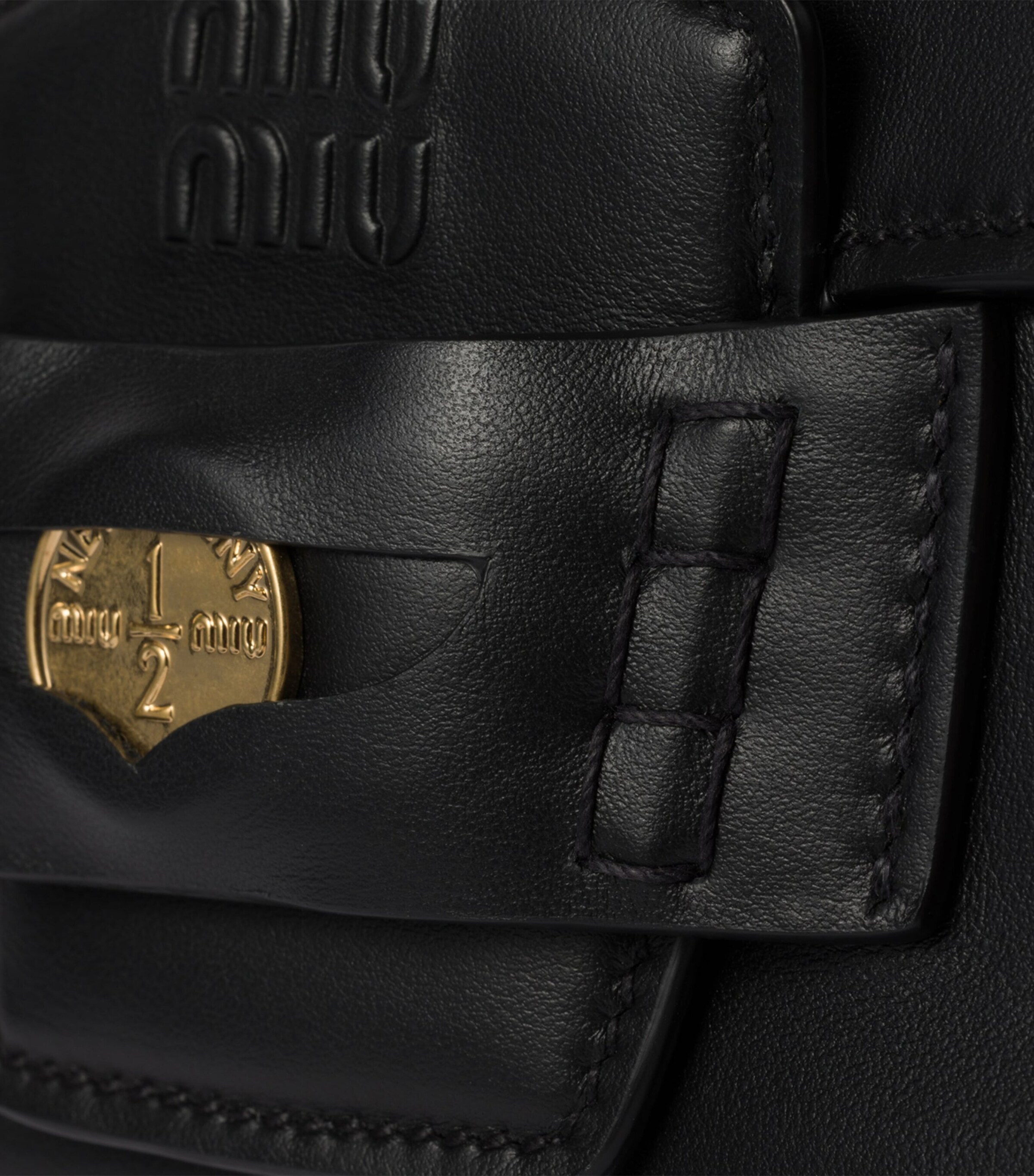 Miu Miu Leather Penny Shoulder Bag | Harrods UK