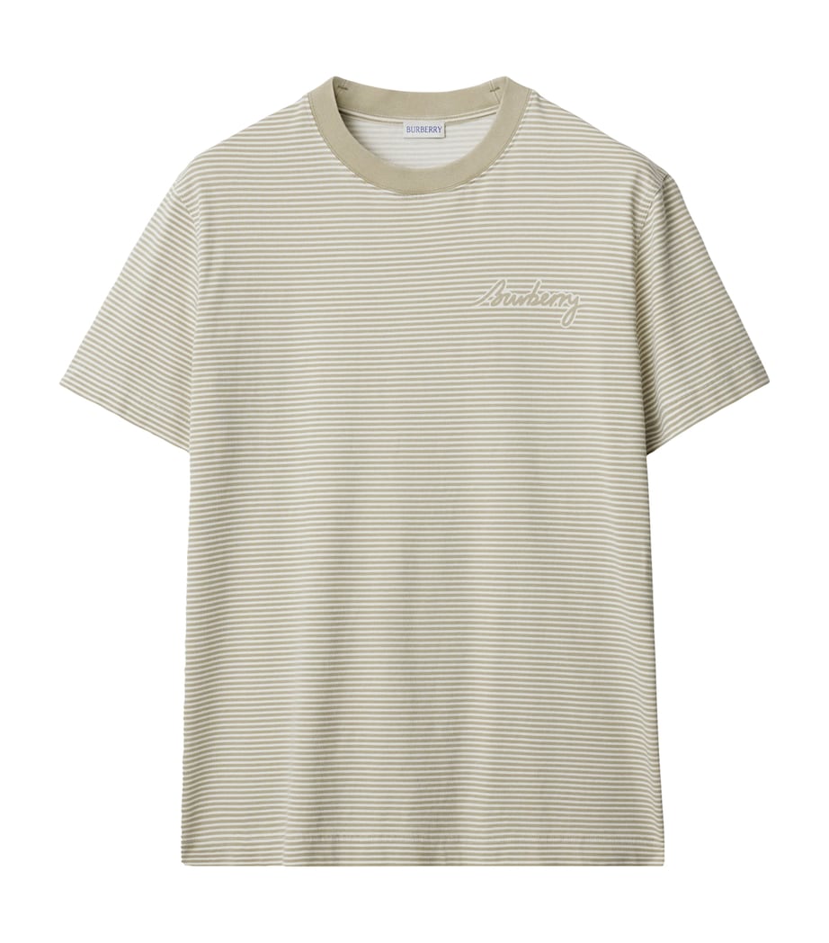 Cotton Stripe Logo T-Shirt SKYLARK Image 1