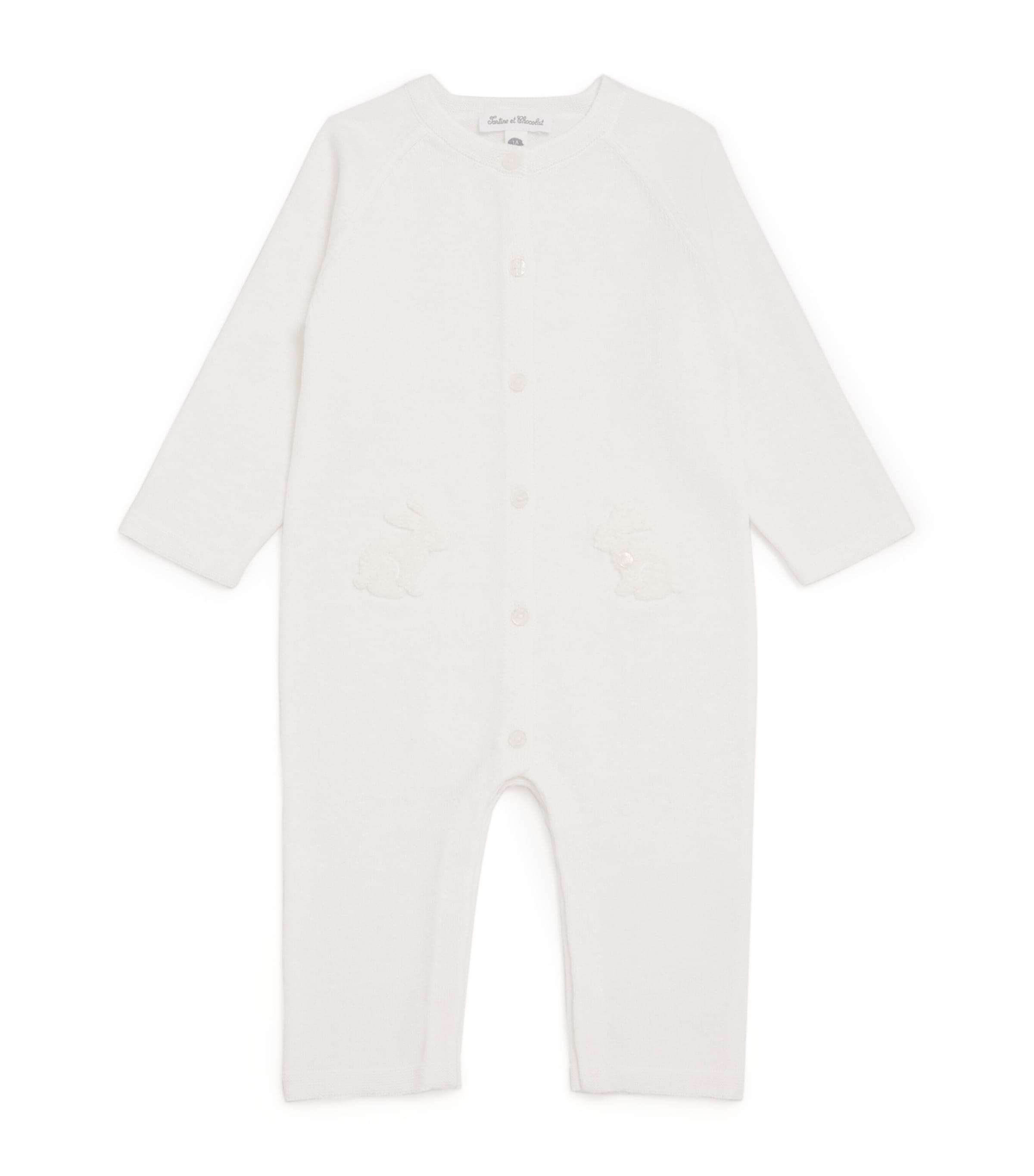Cotton Rabbit Jacquard Playsuit (1-24 Months) 13NACRE Image 1