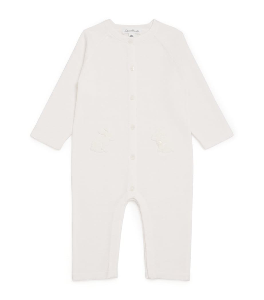Cotton Rabbit Jacquard Playsuit (1-24 Months) 13NACRE Image 1