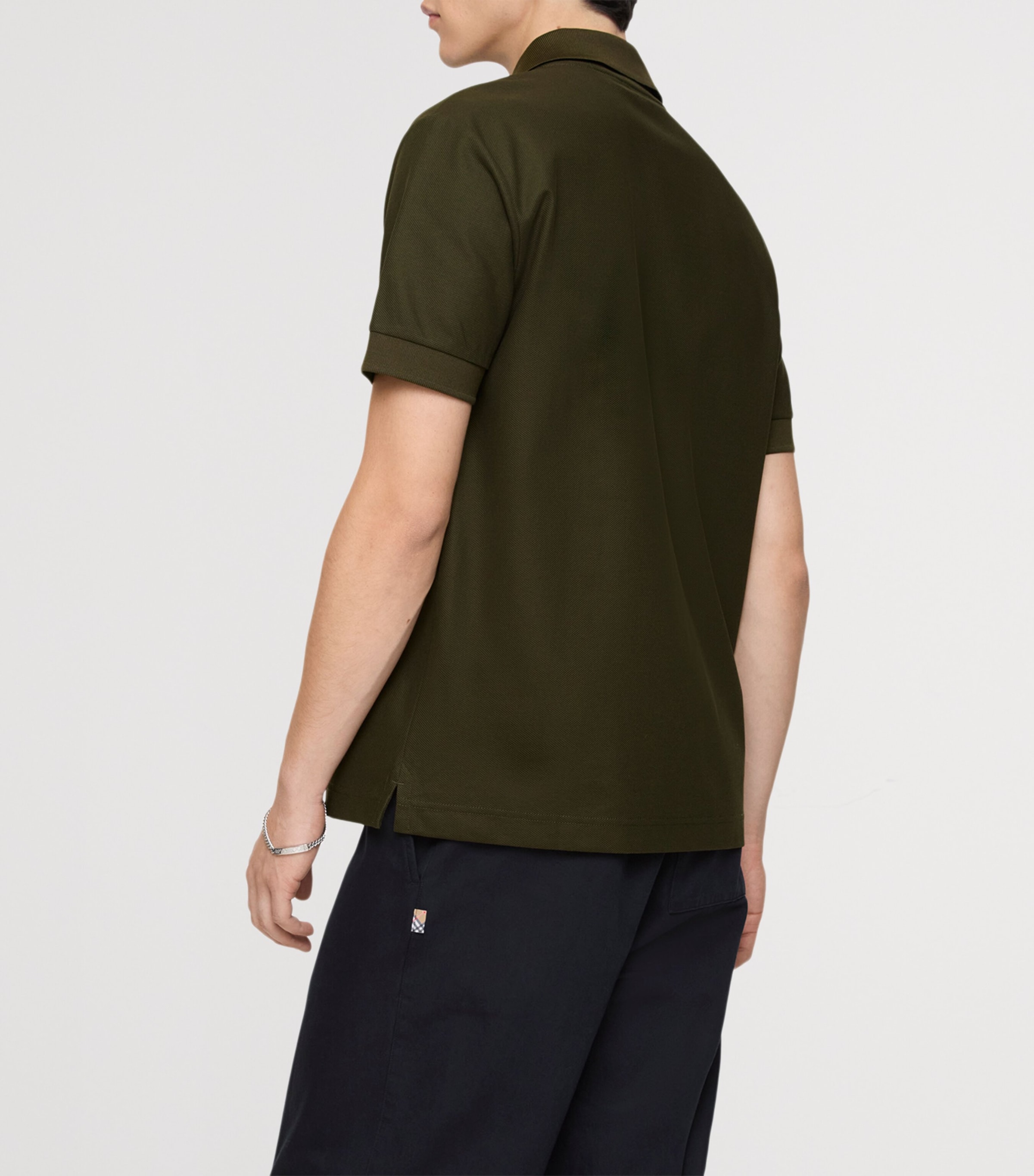 Embroidered Metallic EKD Polo Shirt MARSH GREEN Image 3