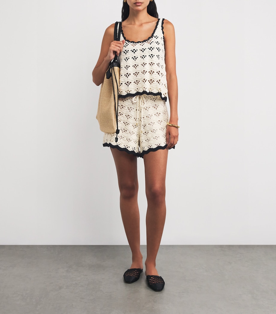 Cotton Rhiannon Crochet Tank Top CRBL/CREAM/BLACK Image 2