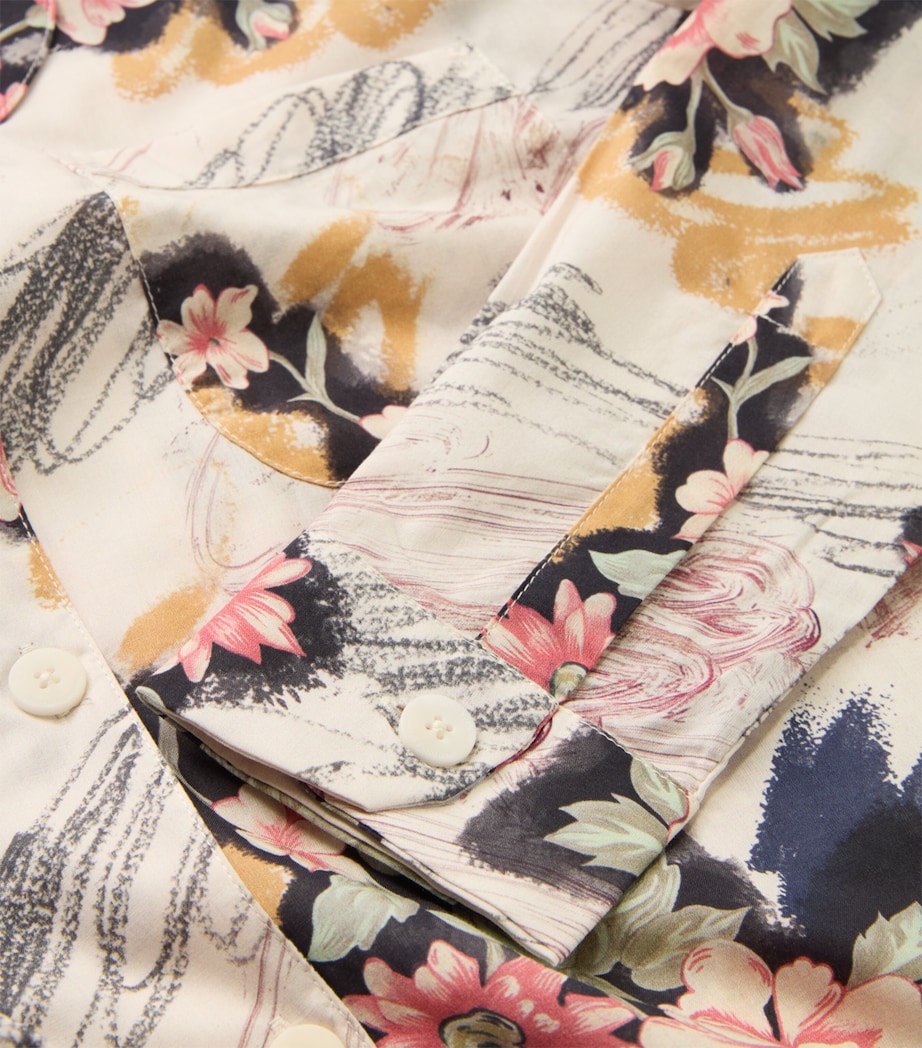 Organic Cotton Love Print Long Pyjamas CHALK Image 2