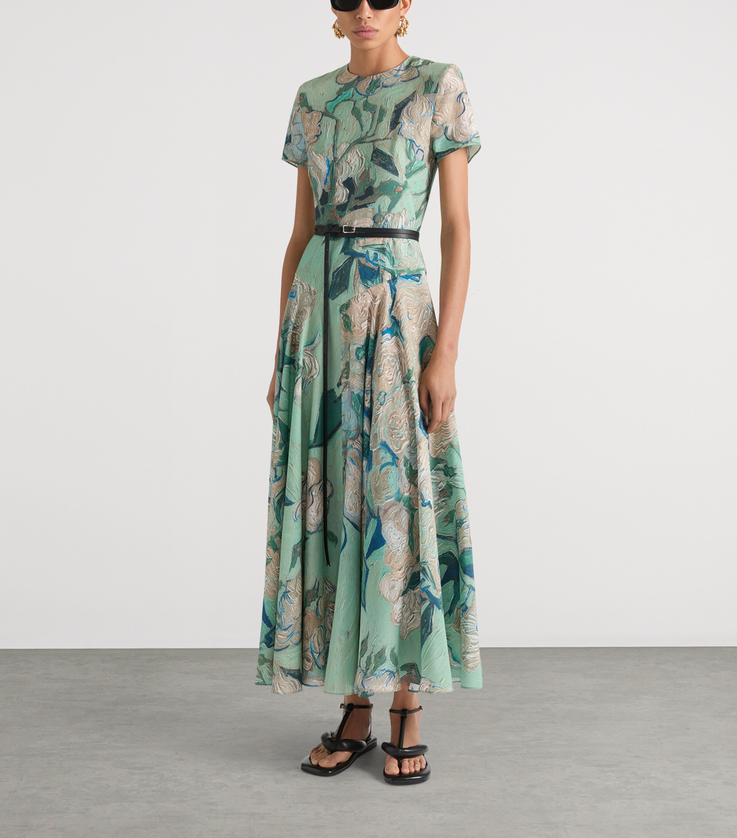 Givenchy Womens Floral Maxi Dress Mint Green Image 2