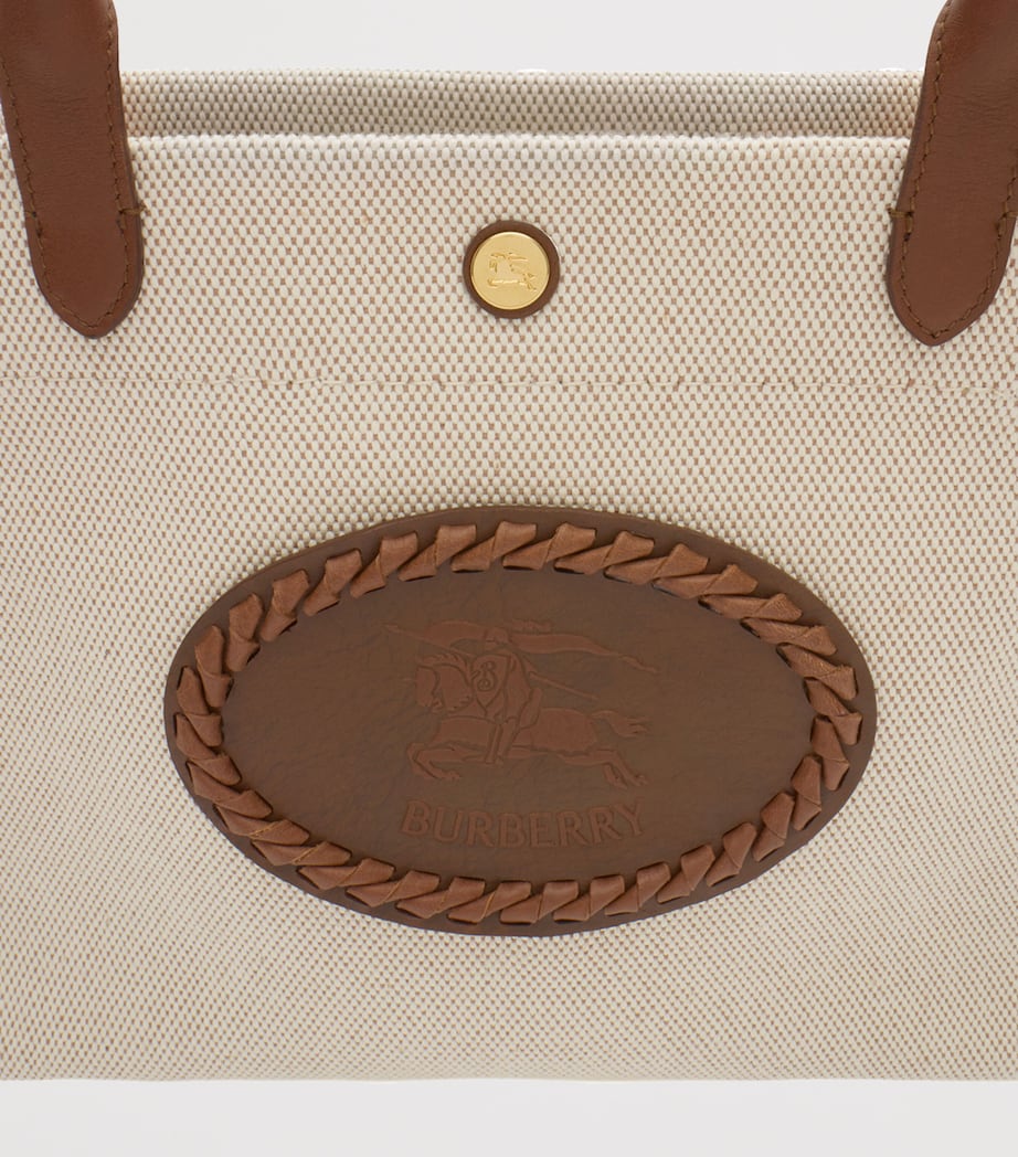 Burberry Mini Canvas Clovelly Bag Natural Image 6