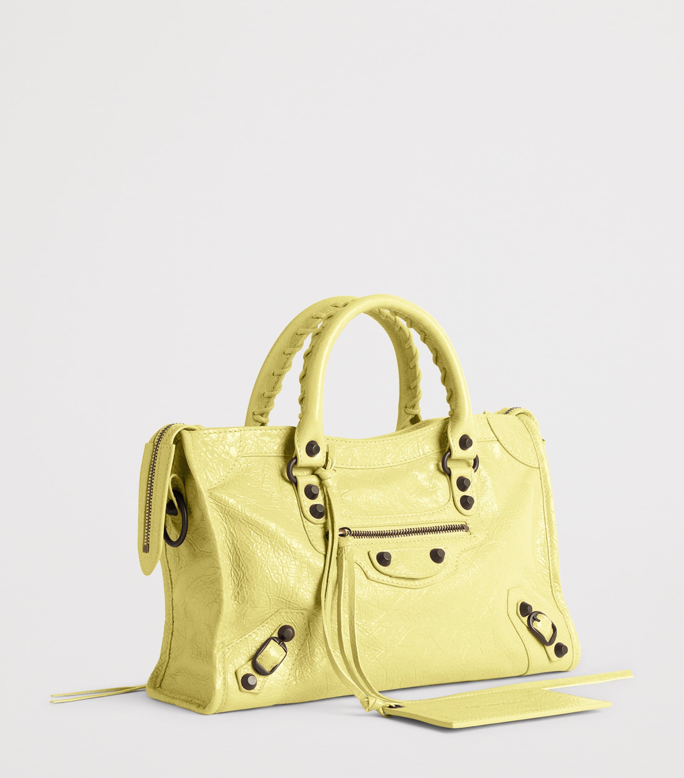 Balenciaga Yellow Small Lambskin Le City Top-Handle Bag | Harrods US