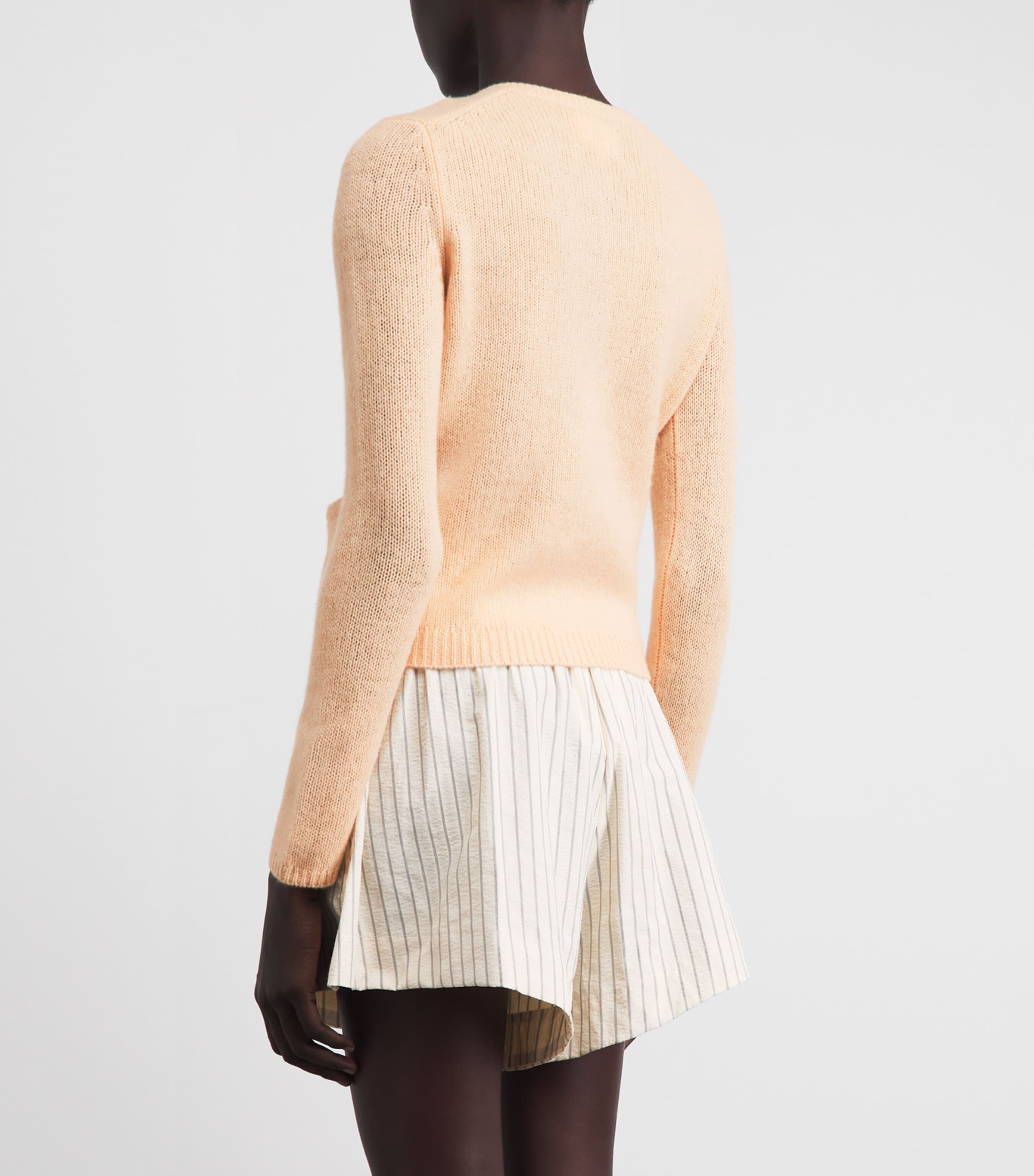 DÔEN Womens Cashmere Thea Cardigan Light Peach Sorbet Image 5