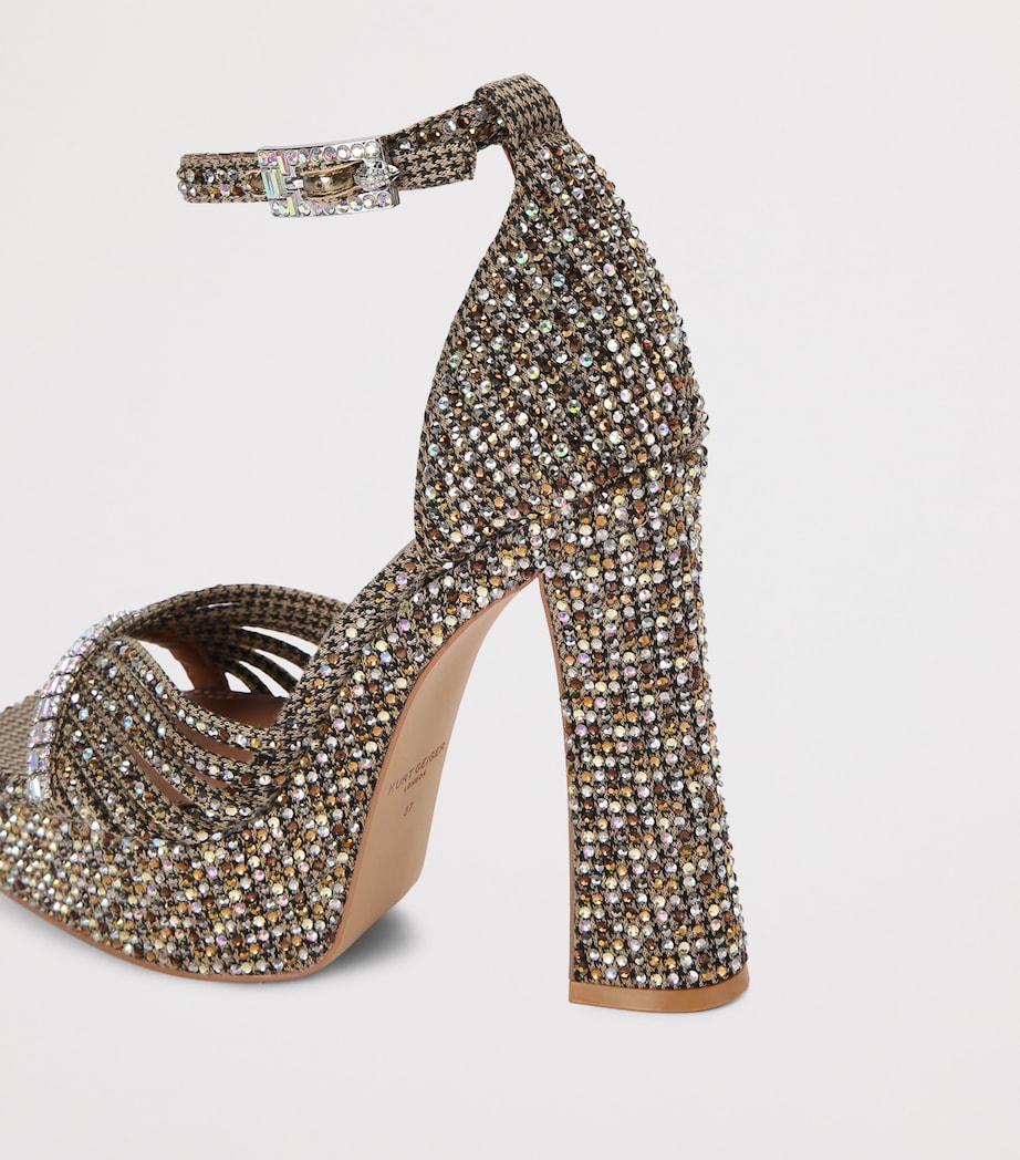 Kurt Geiger London Crystal Strap Platform Sandals Beige Comb Image 3