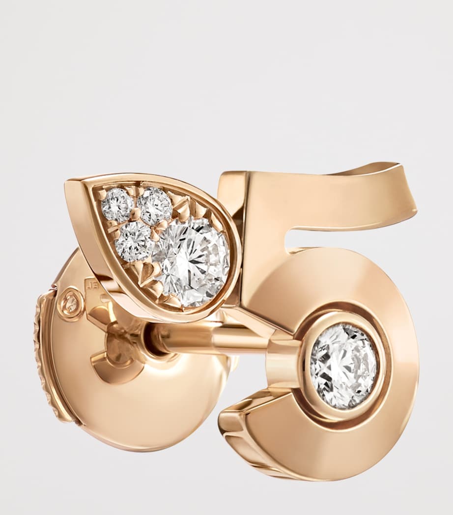 CHANEL Beige Gold and Diamond Extrait de N°5 Stud Earrings Beige Gold Image 3