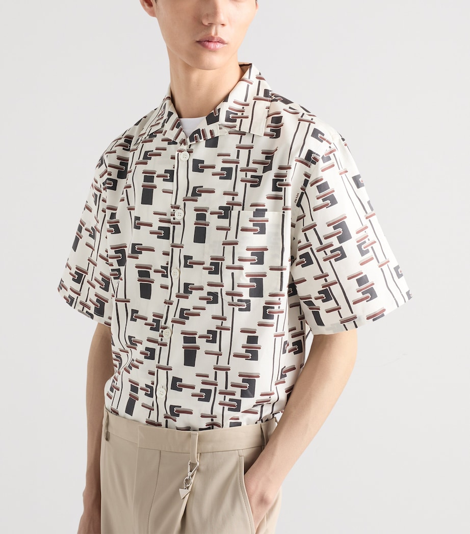 Prada Mens Cotton-Silk Printed Bowling Shirt Image 4