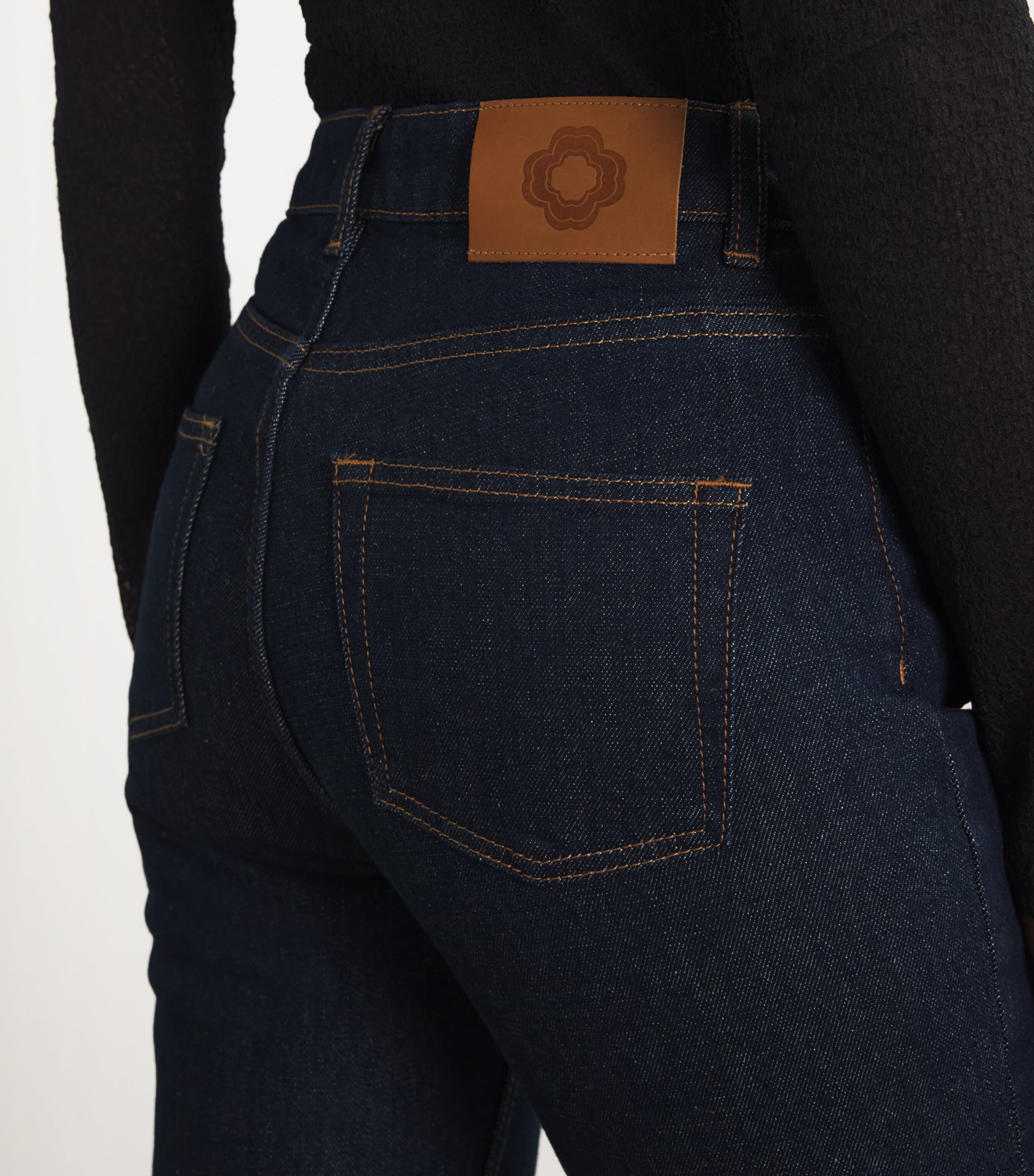 Patch-Pockets Straight-Leg Jeans DARK BLUE Image 6
