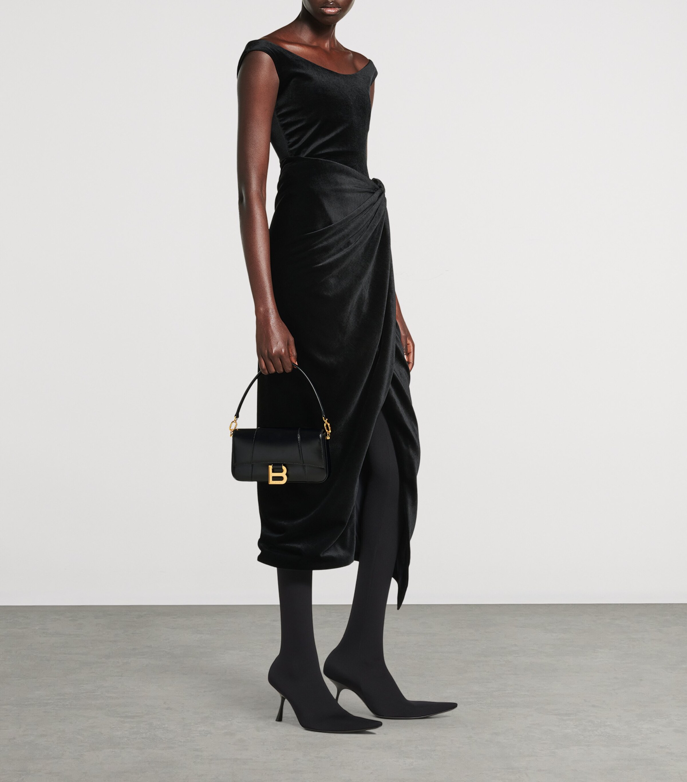 Balenciaga Small Leather Hourglass Top-Handle Bag Image 8