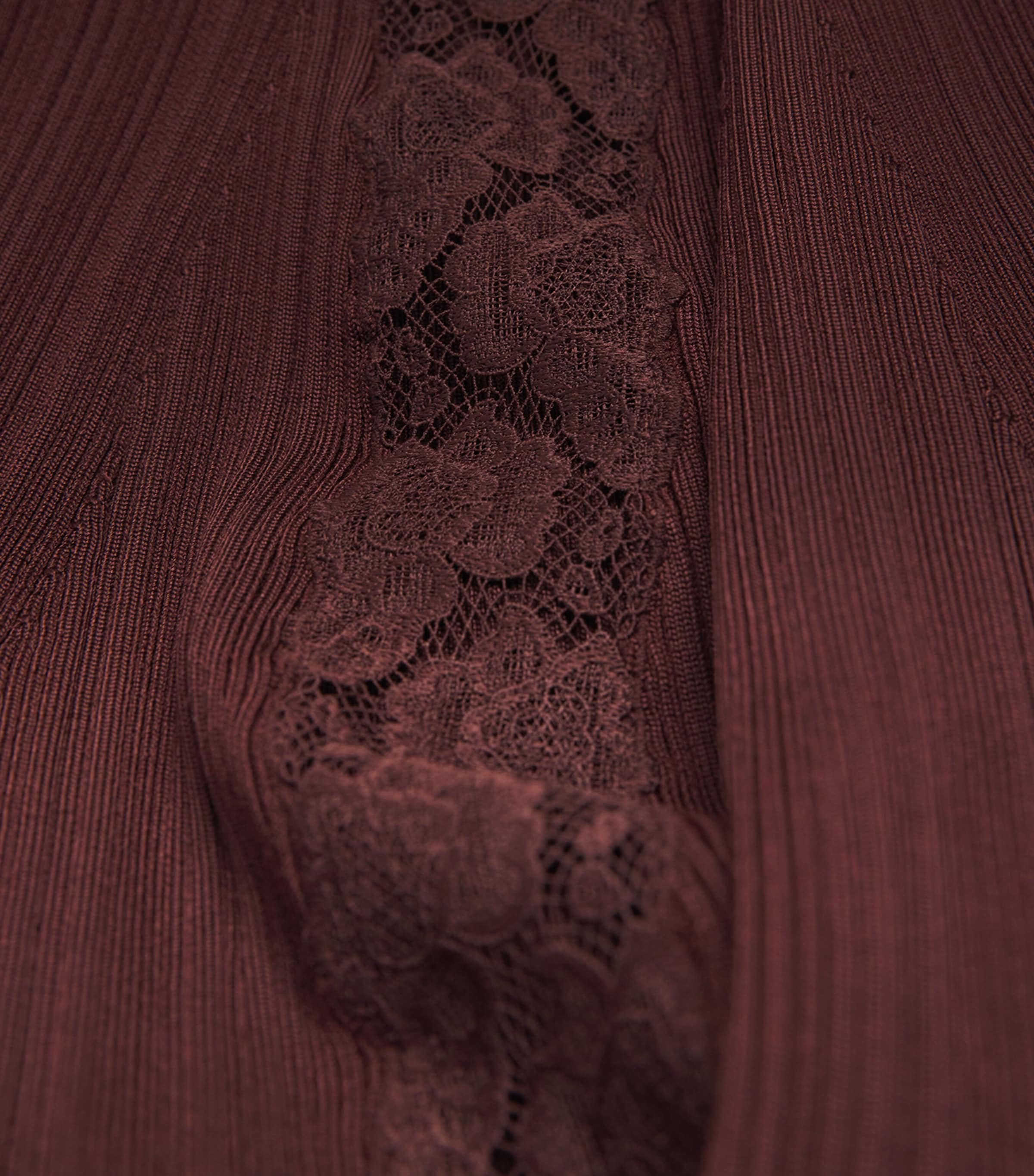 Self-Portrait Womens Knitted Lace-Insert Midi Dress Burgundy Image 6