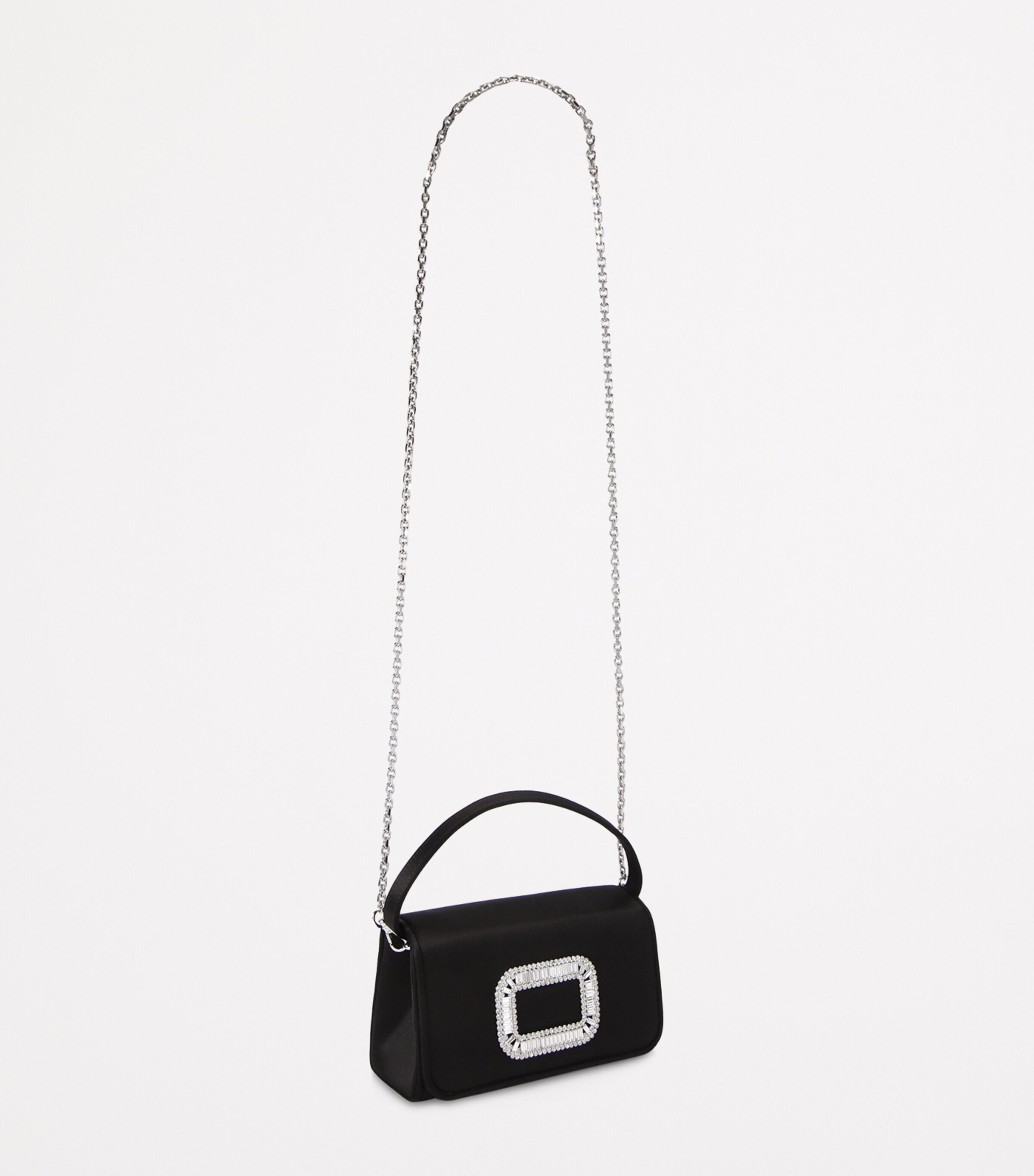 Roger Vivier Micro Satin Pilgrim Top-Handle Bag Black Image 4